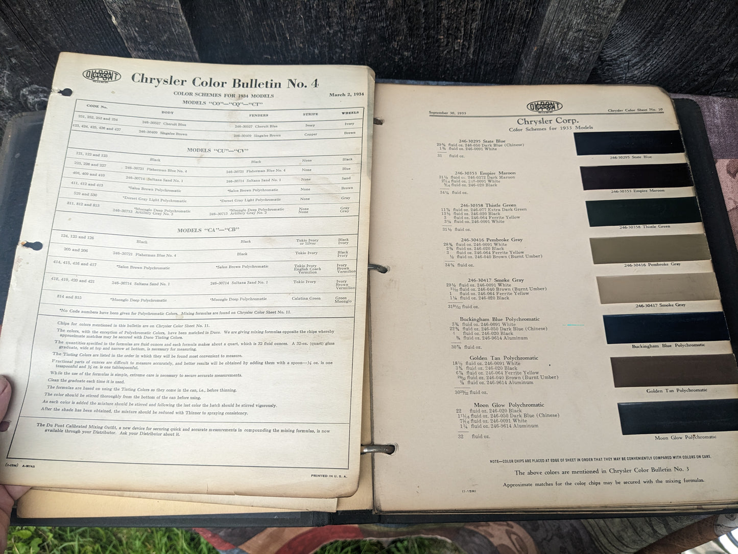 1930's Du Pont Duluxe Auto Refinishing Manual, Motor Car Service Bulletins