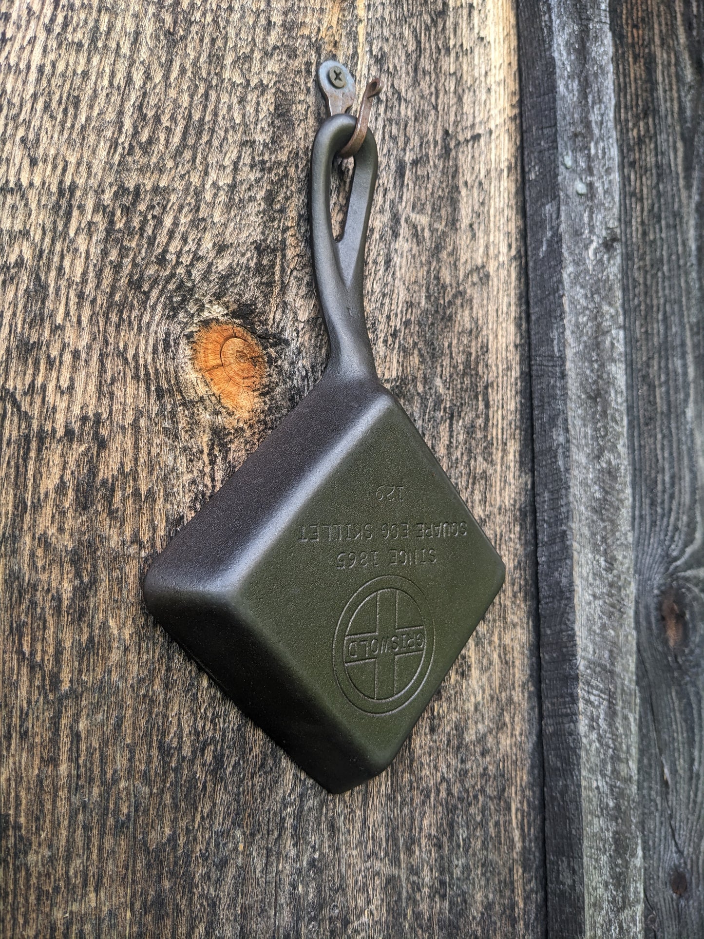 Vintage Griswold Cast Iron Square Egg Skillet #129 Block Logo