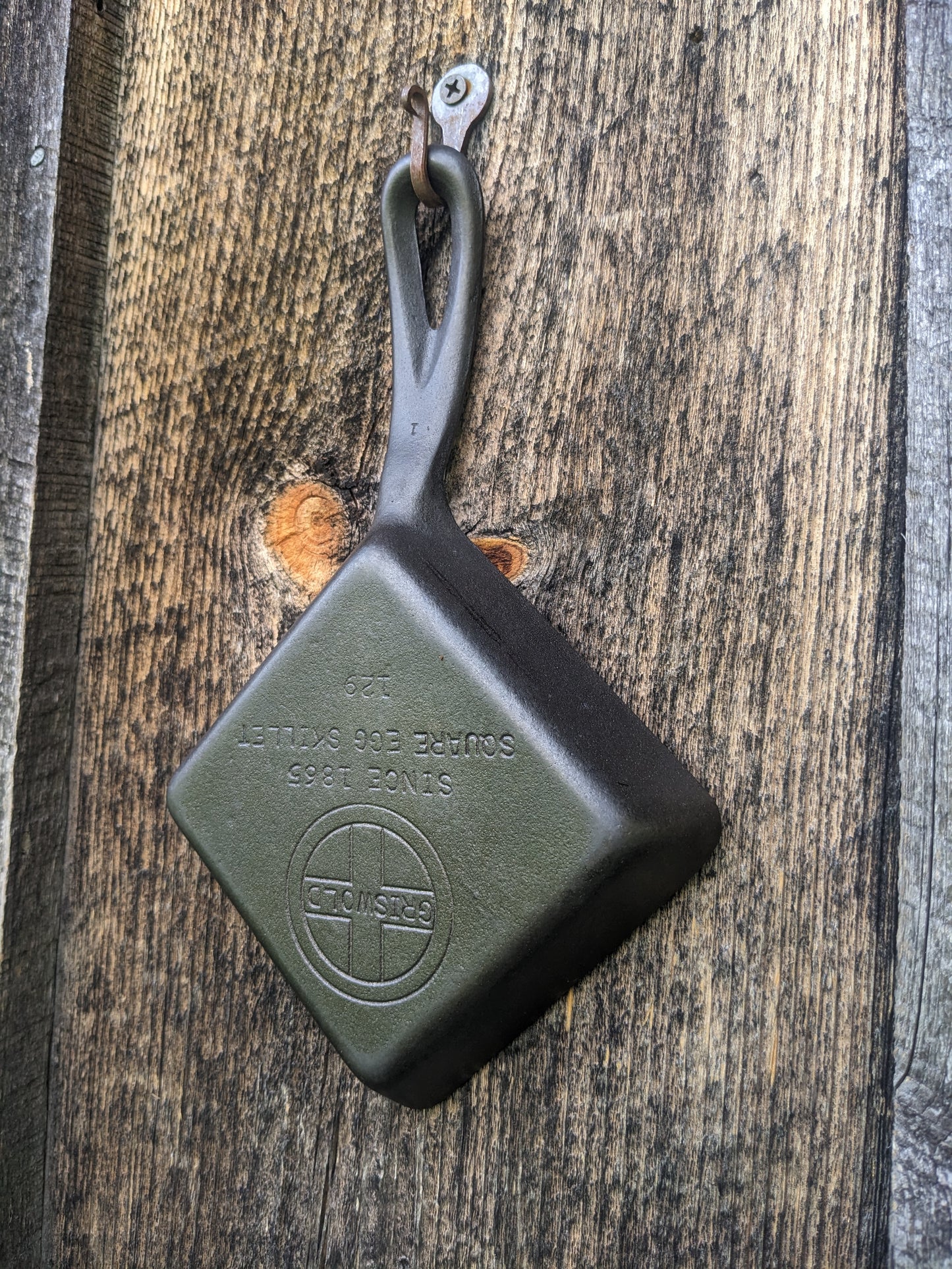 Vintage Griswold Cast Iron Square Egg Skillet #129 Block Logo