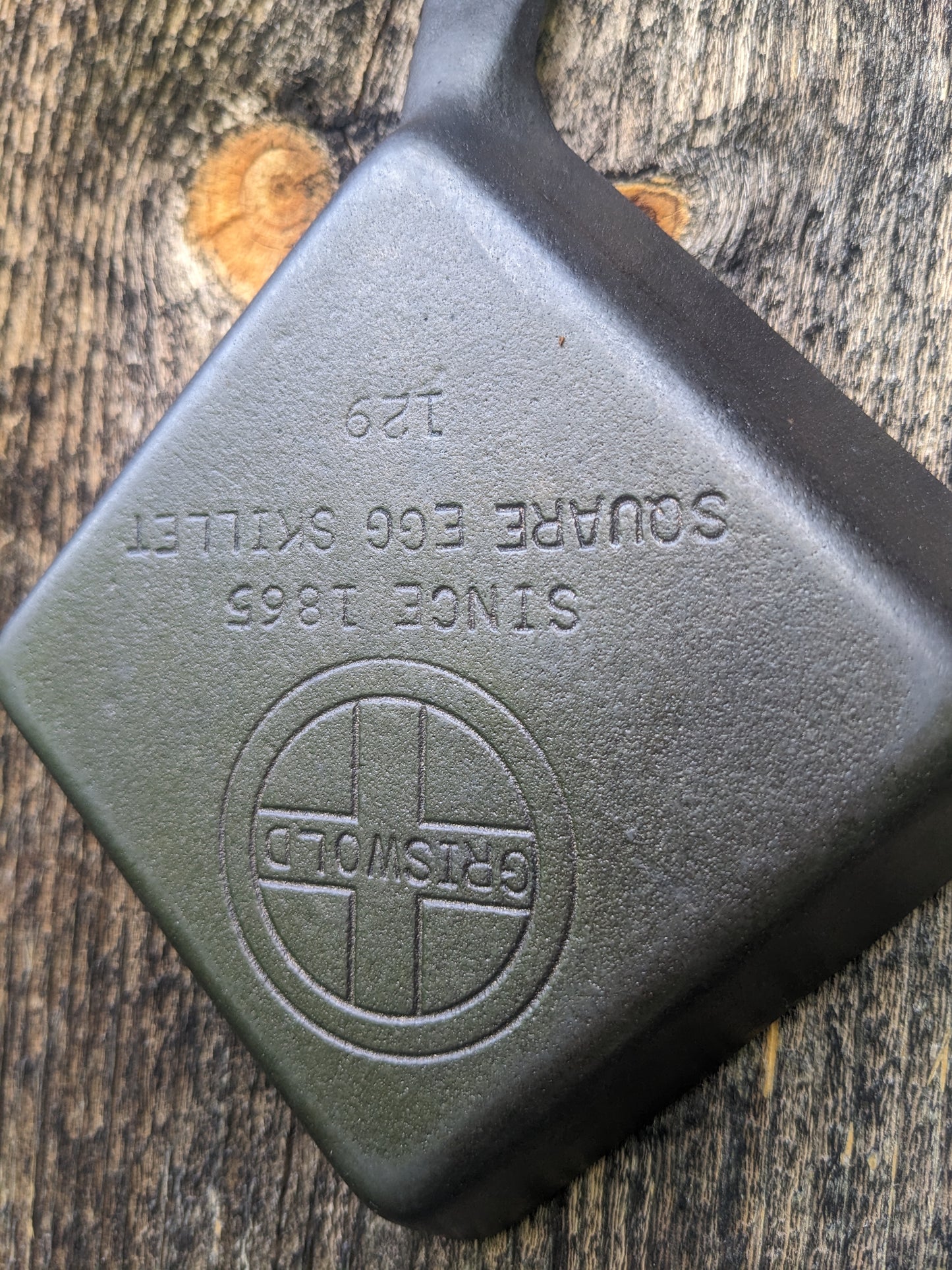 Vintage Griswold Cast Iron Square Egg Skillet #129 Block Logo