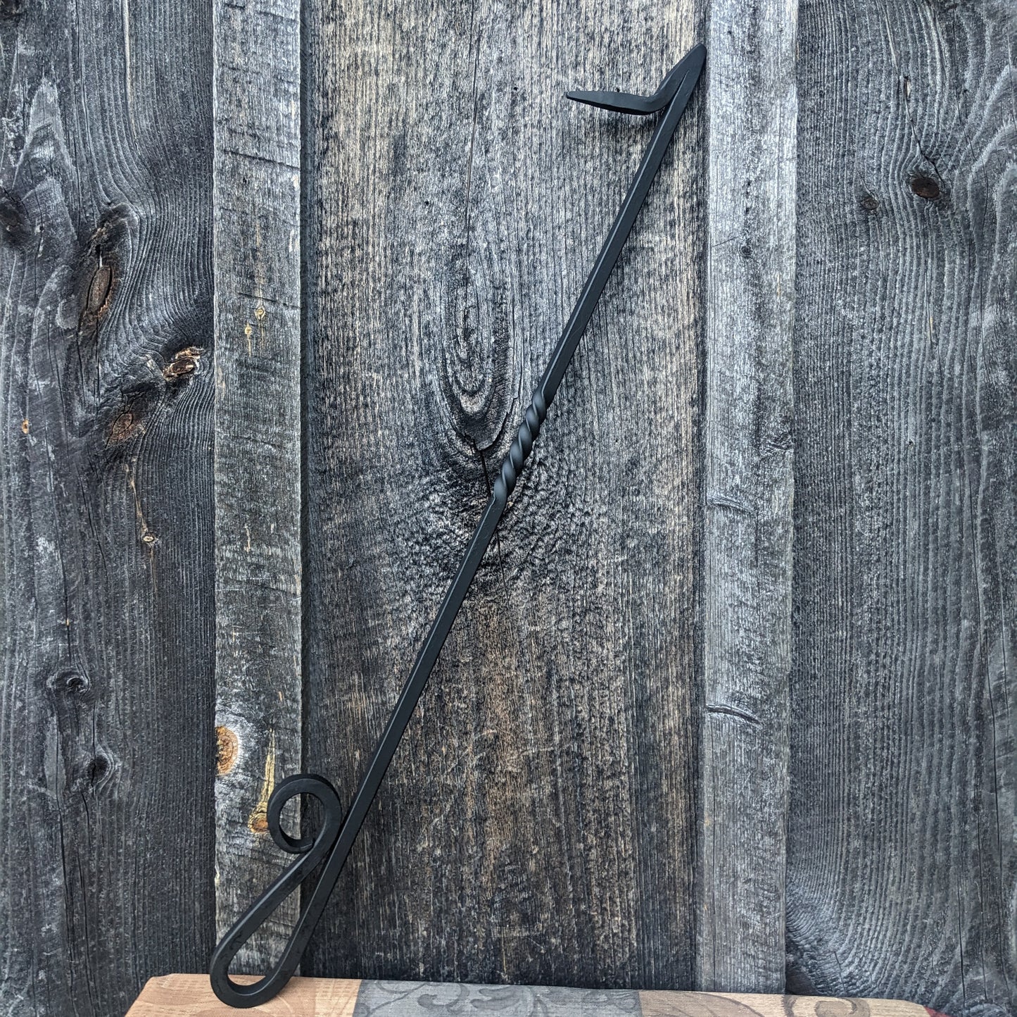 Hand Forged Scroll Handle Fire Poker