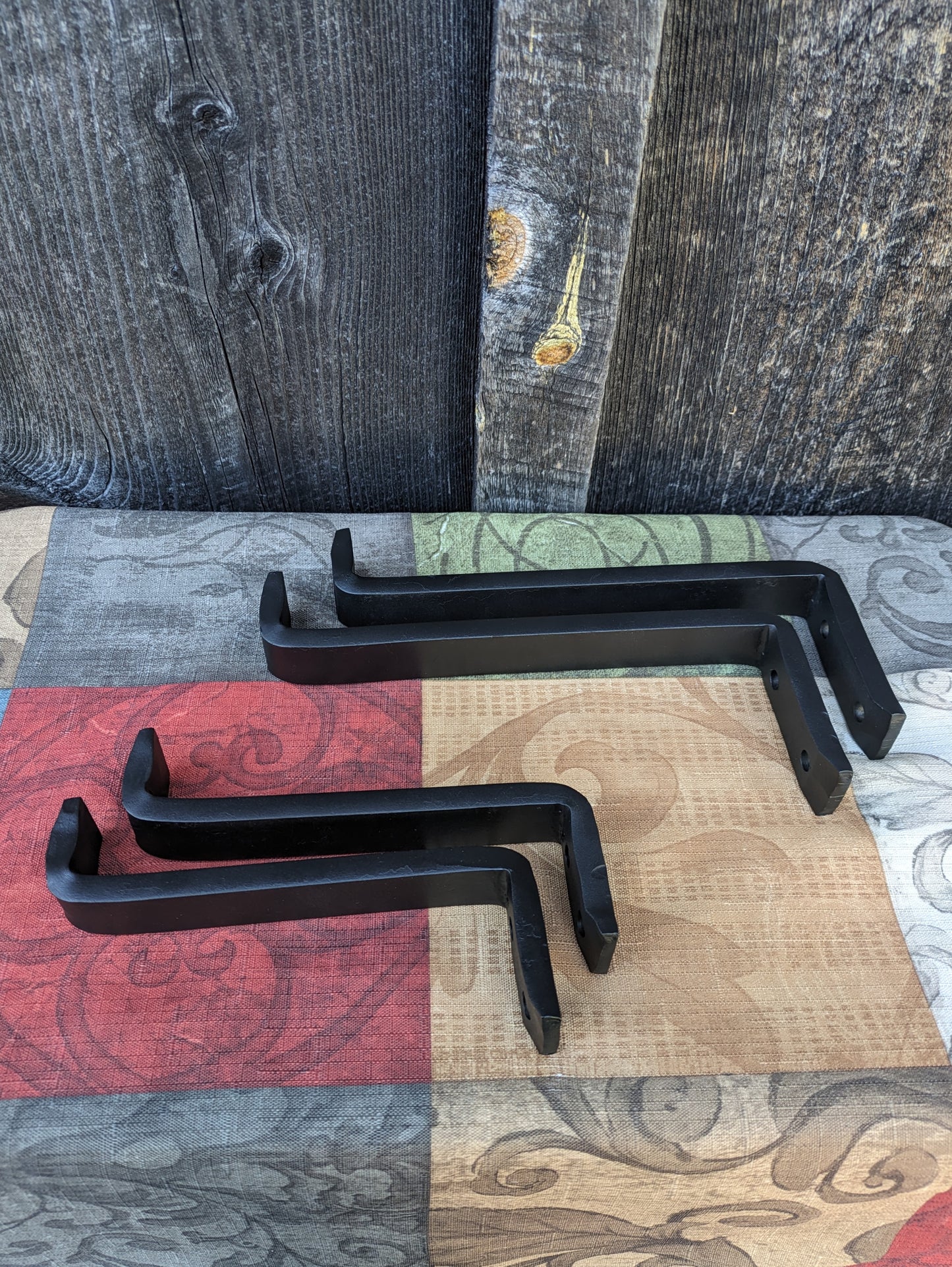 Set of 2 Hand Forged Blacksmith Made Floating Shelf Brackets- heavy duty for books and more!