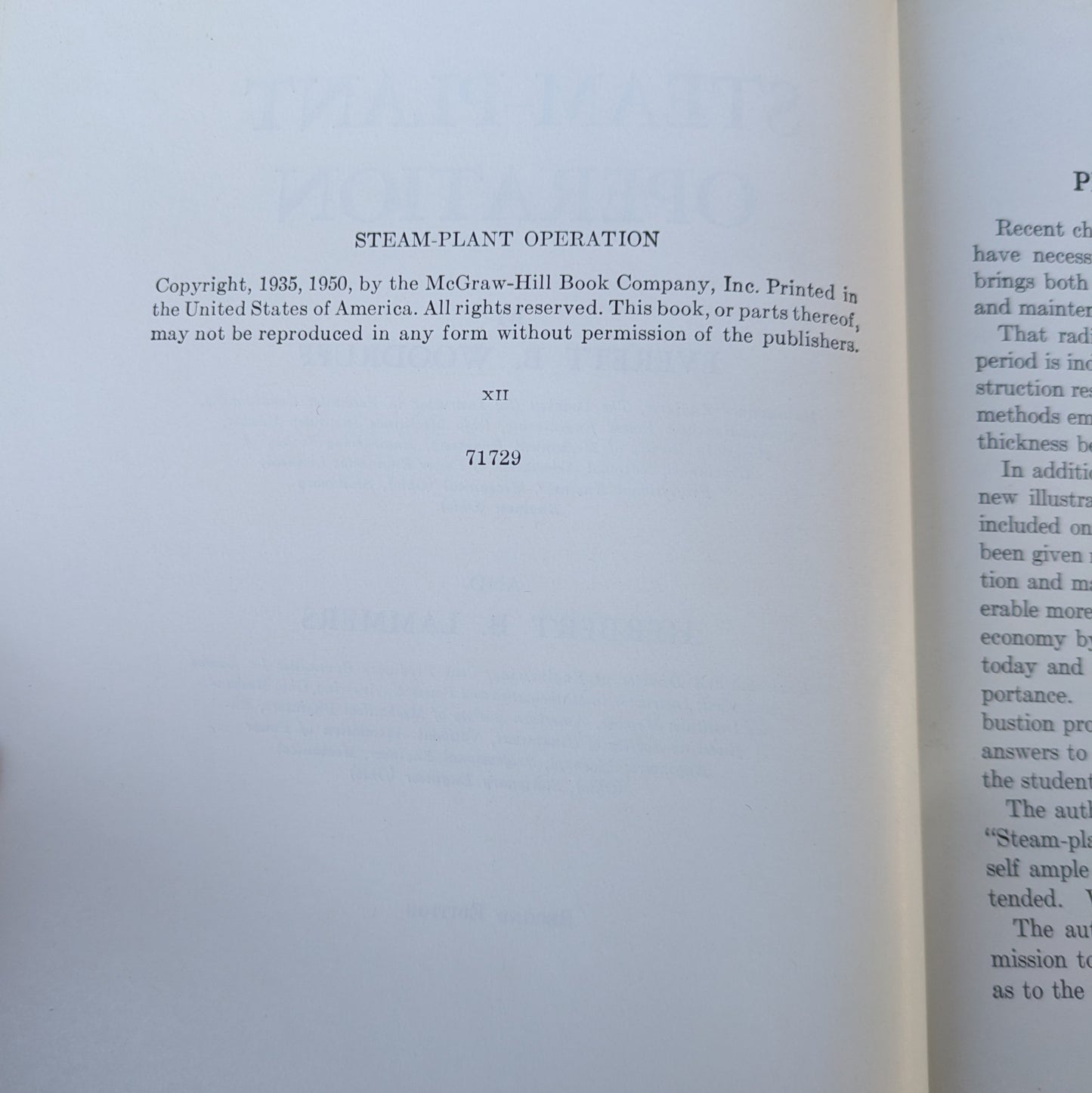 Steam-Plant Operation by Woodruff and Lammers, 1950 Second Edition