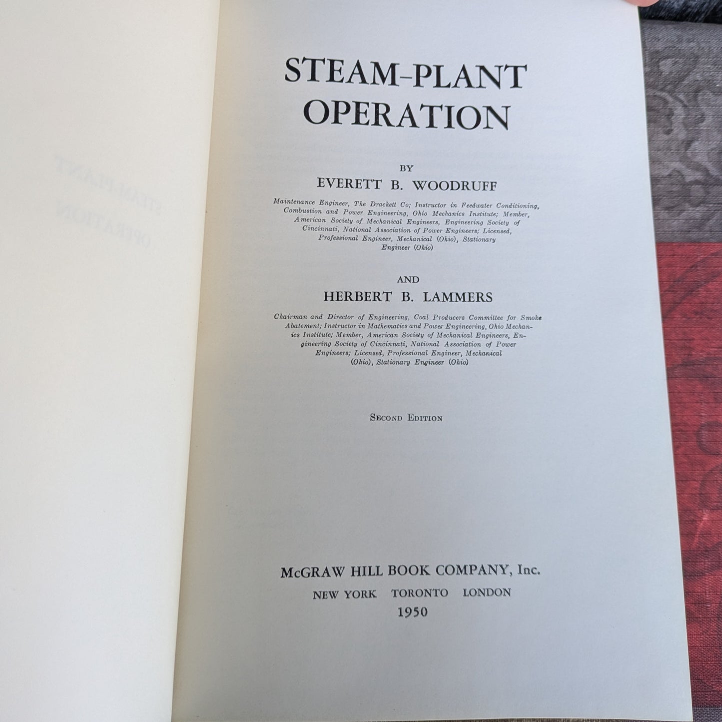 Steam-Plant Operation by Woodruff and Lammers, 1950 Second Edition