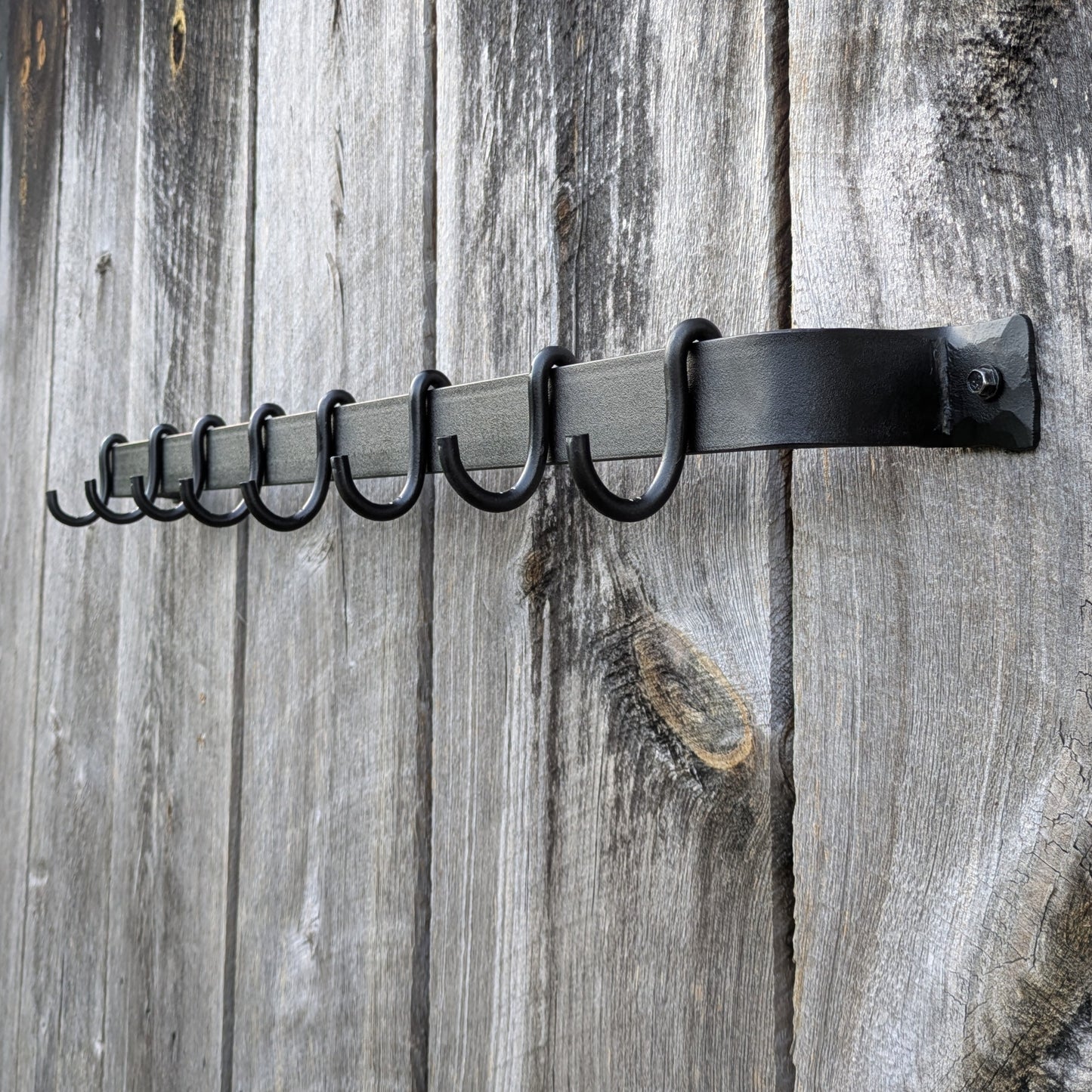 Hand Forged Smooth Finish Wall Mounted Pot Rack-36" Length