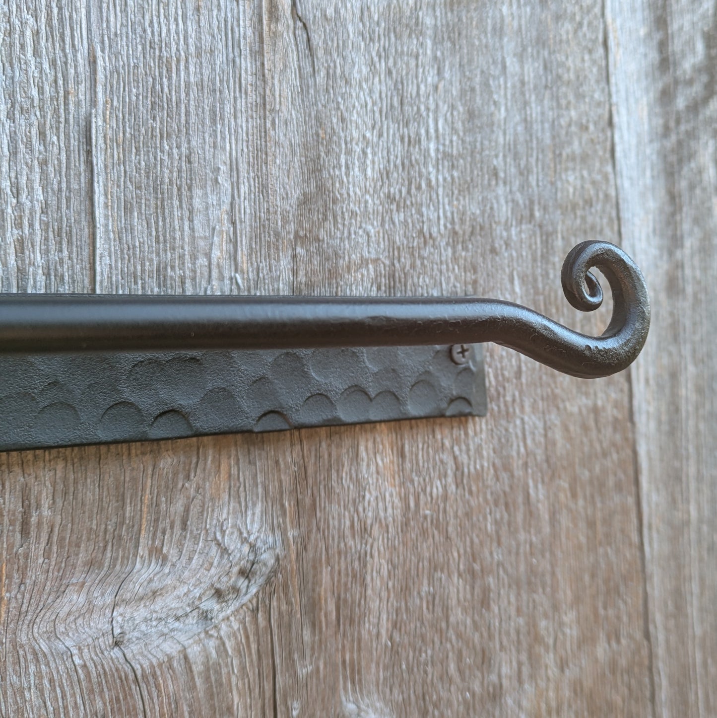 Hand Forged Paper Towel Holder with Hammer Finish Backplate