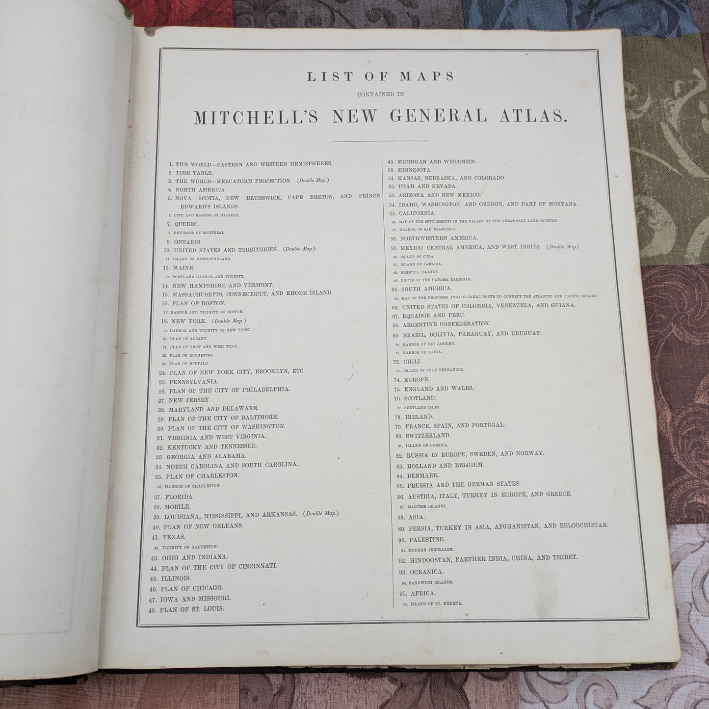 Mitchell's 1868 New General Atlas. Antique Maps and Statistics