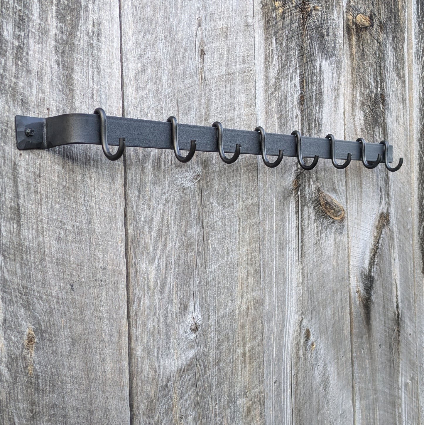 Hand Forged Smooth Finish Wall Mounted Pot Rack-36" Length