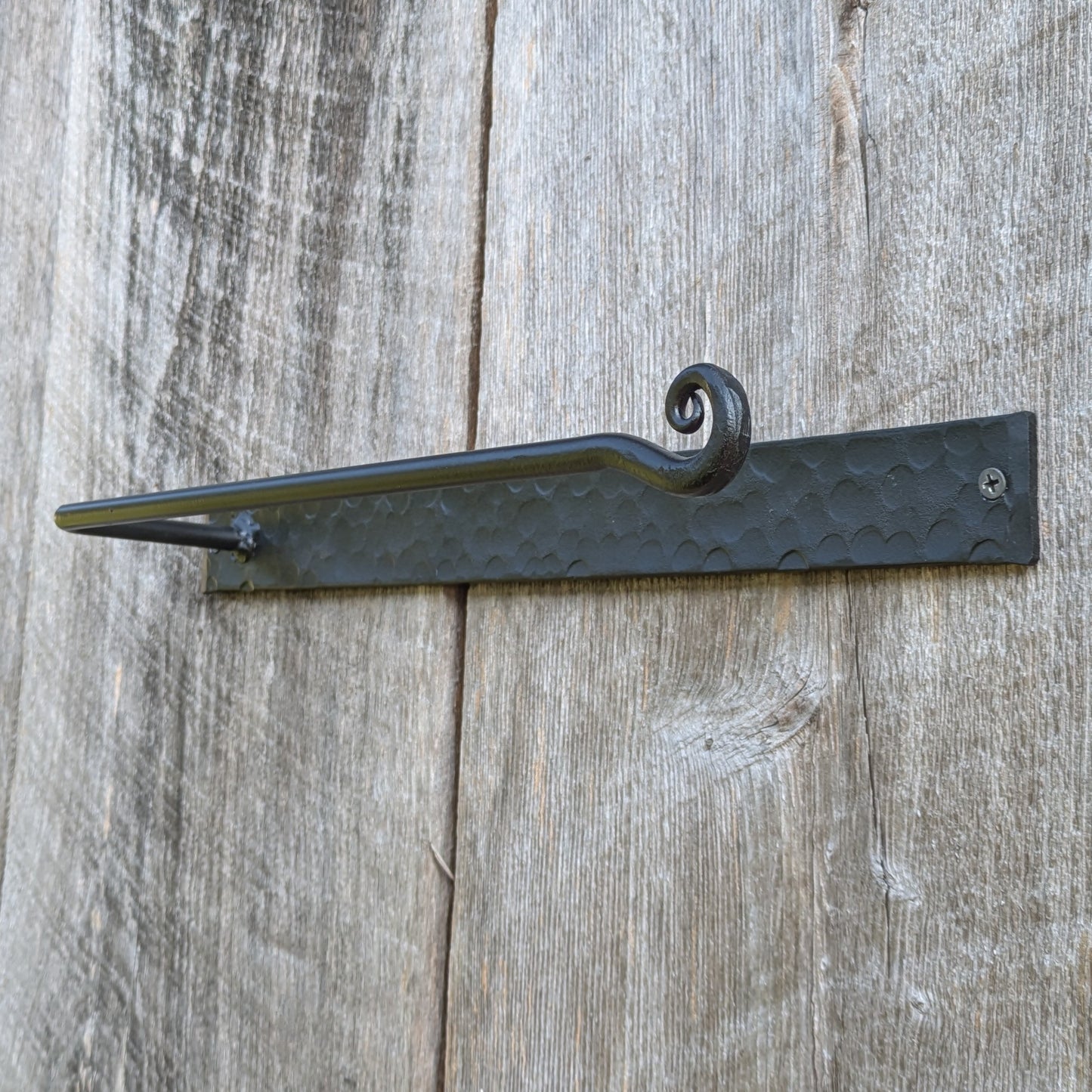 Hand Forged Paper Towel Holder with Hammer Finish Backplate
