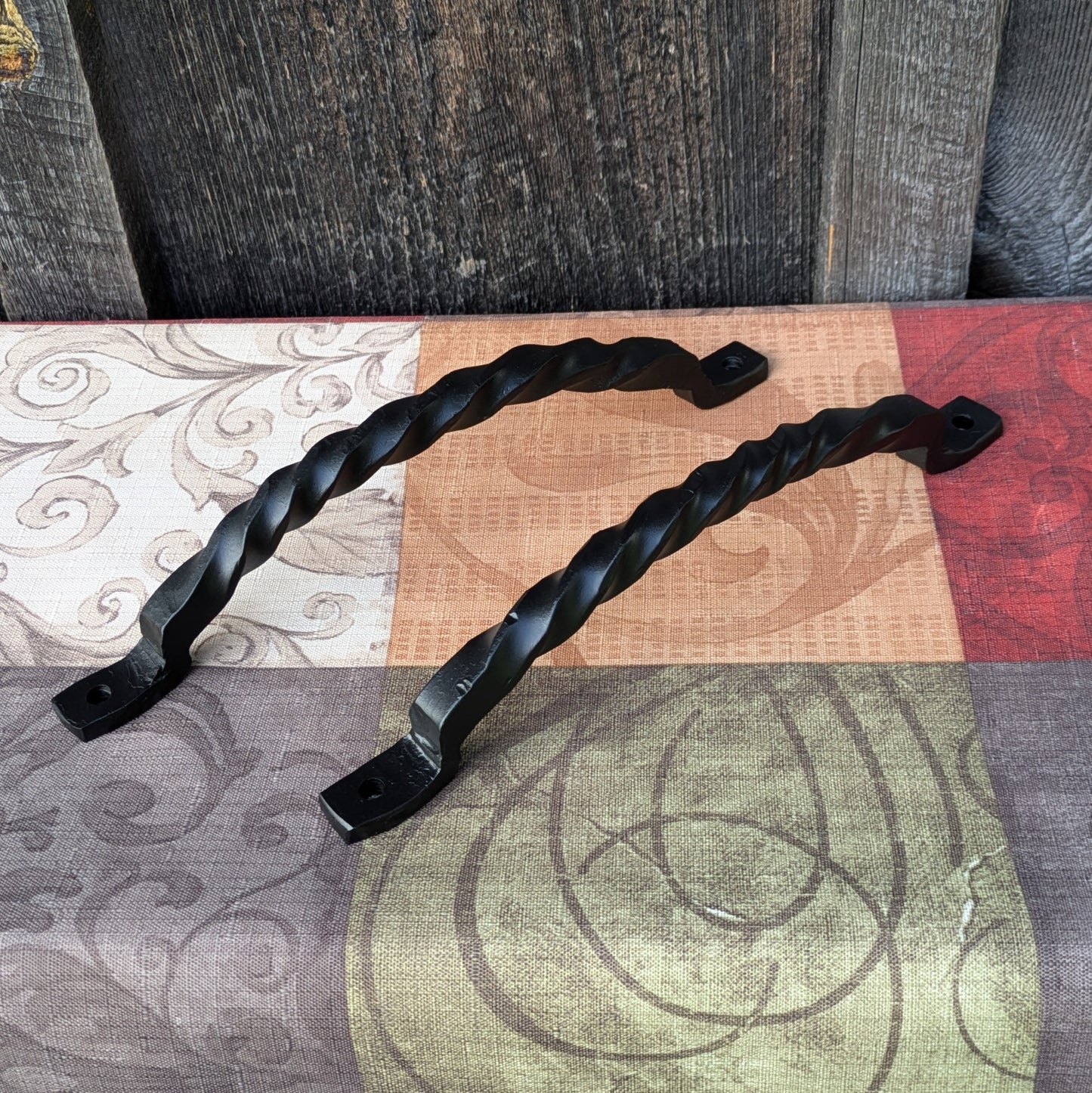 Curved Twisted Hand Forged Handles