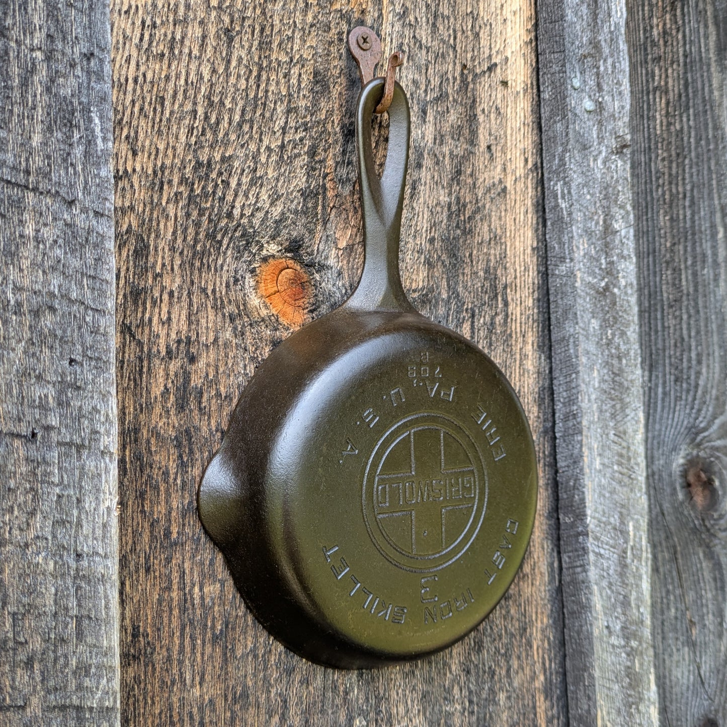 Vintage Griswold Large Block Logo #3 Cast Iron Skillet 709 B