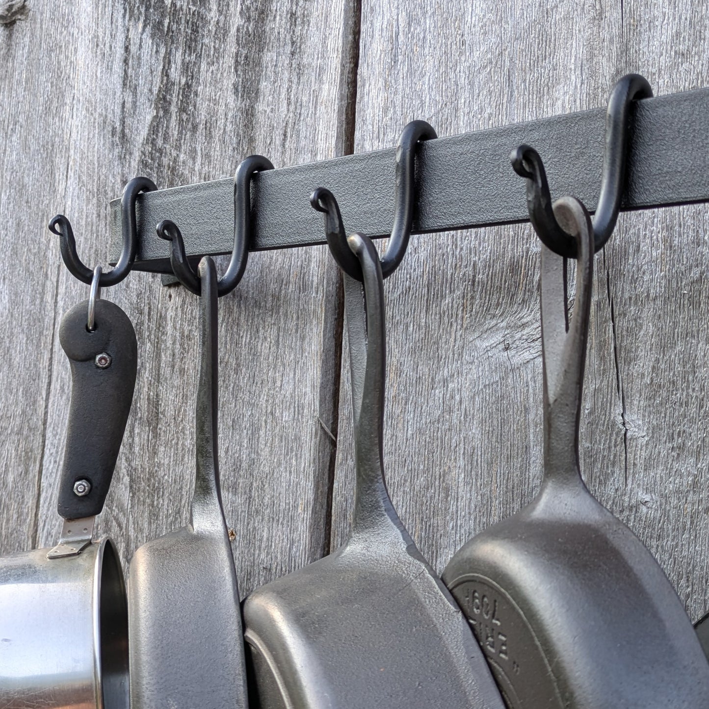 Hand Forged Smooth Finish Wall Mounted Pot Rack-36" Length