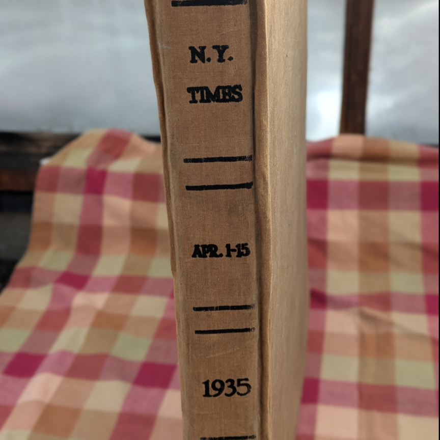 Bound Library Reference New York Times, Historical April 1-15 1935 Editions