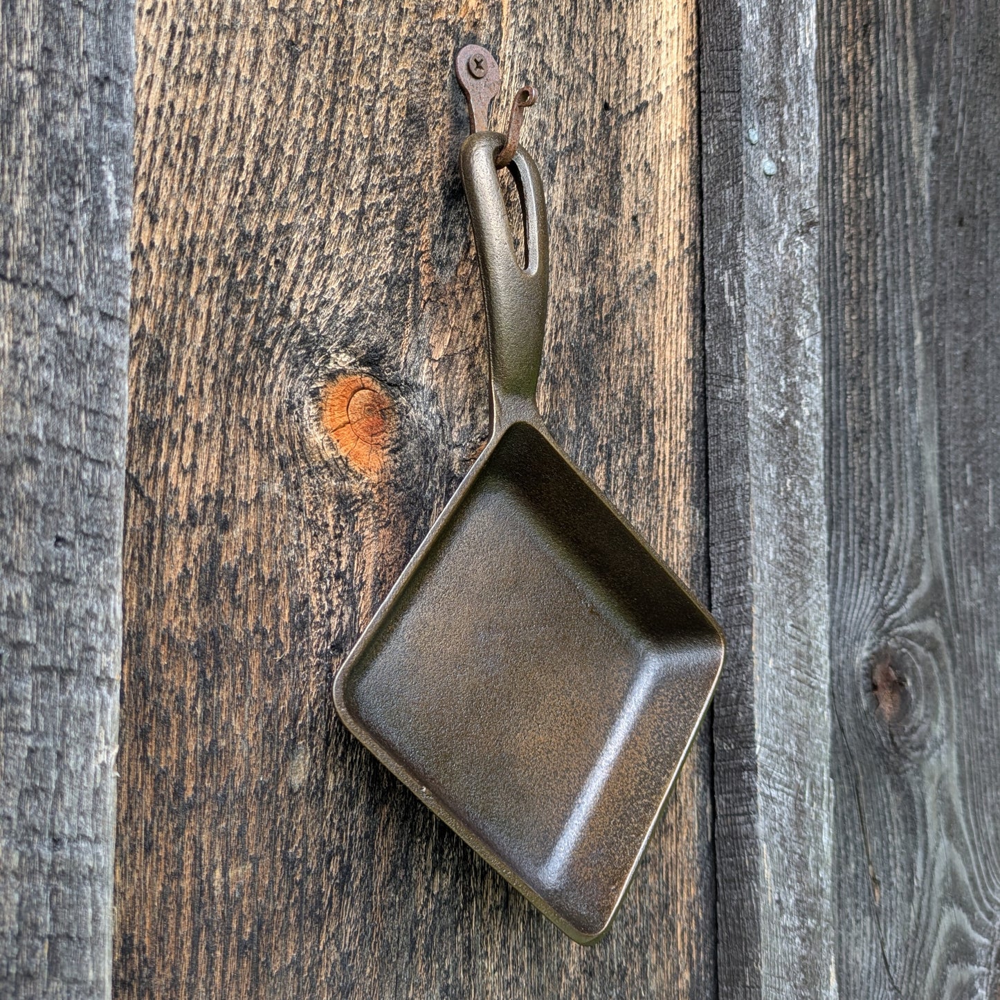 Vintage Griswold Cast Iron Square Egg Skillet #129 Block Logo