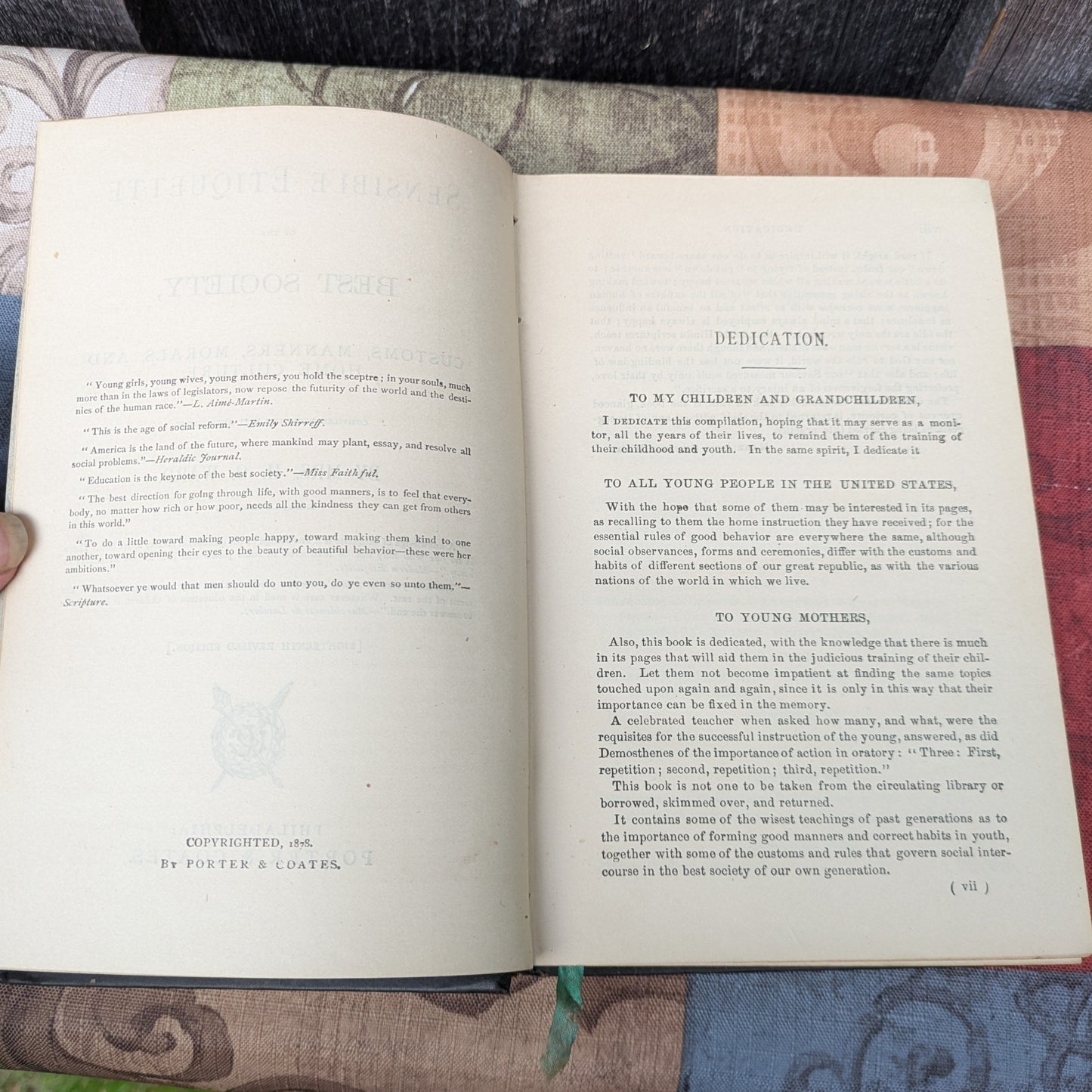 Sensible Etiquette of the Best Society by Mrs. H. O. Ward, 1878 Guide to Manners, Culture and More