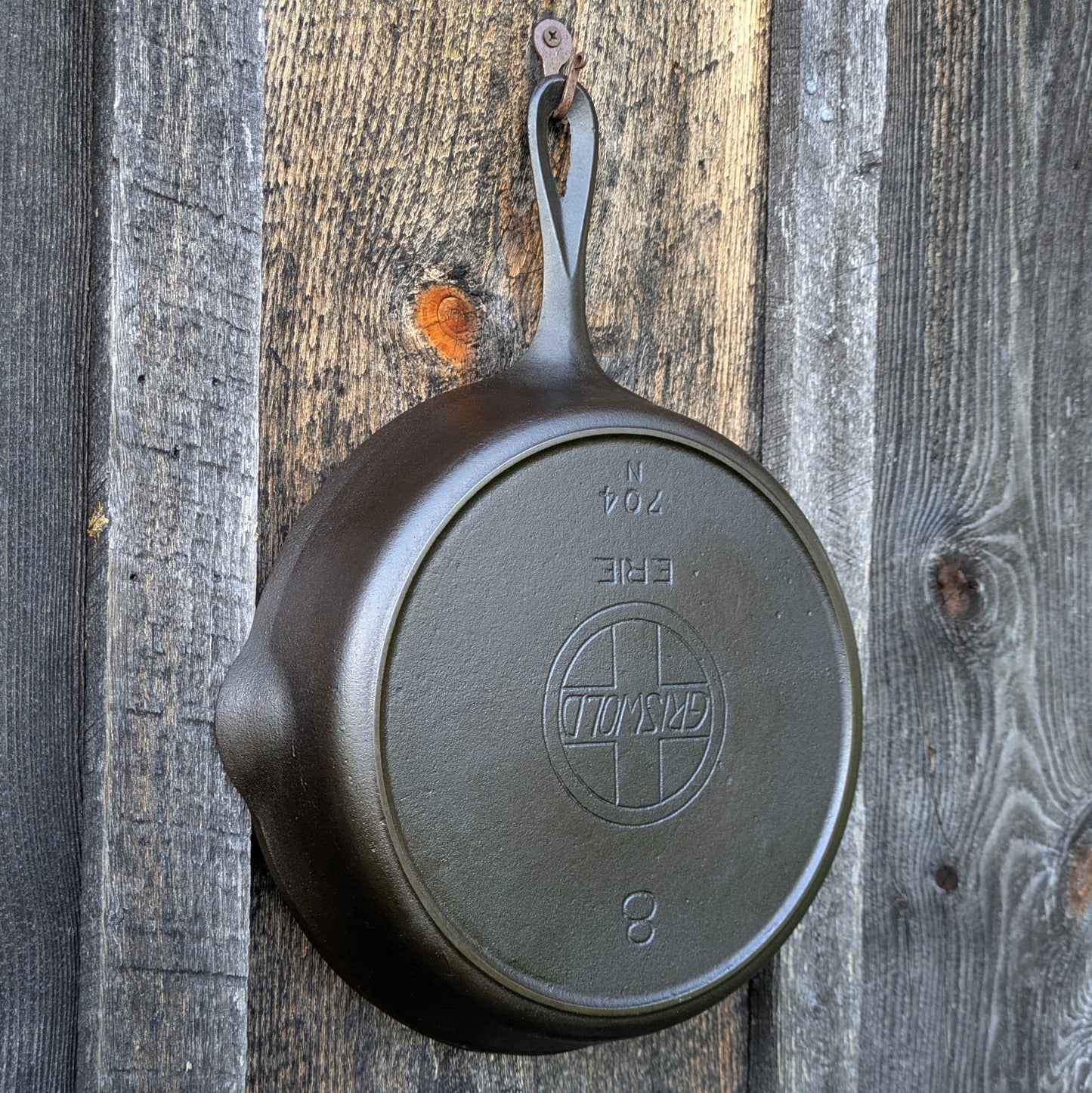 Antique Griswold #8 Slant Erie Cast Iron Skillet 704