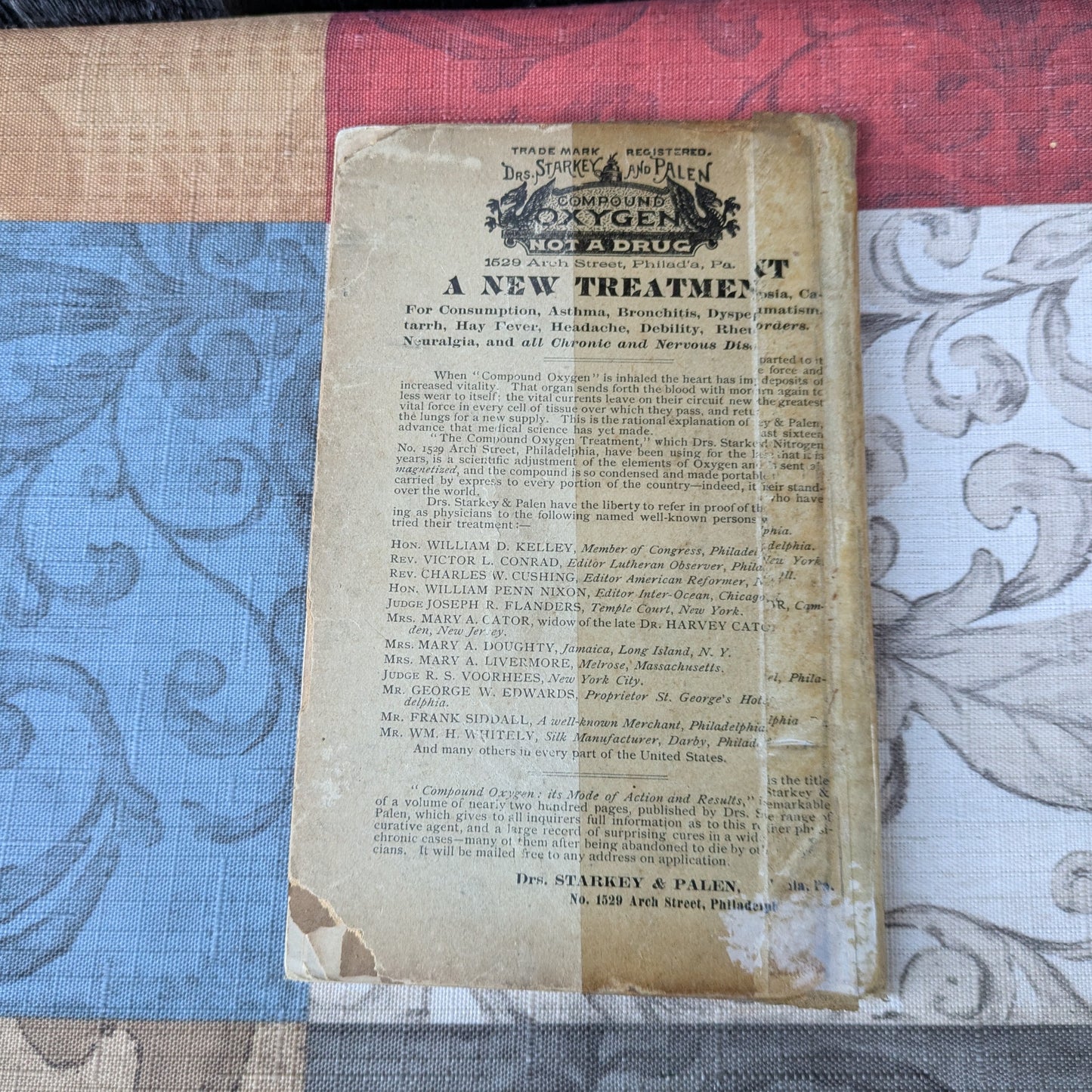 The Nineteenth Century Almanac, 1800-1900, Compliments of Drs. Starkey & Palen