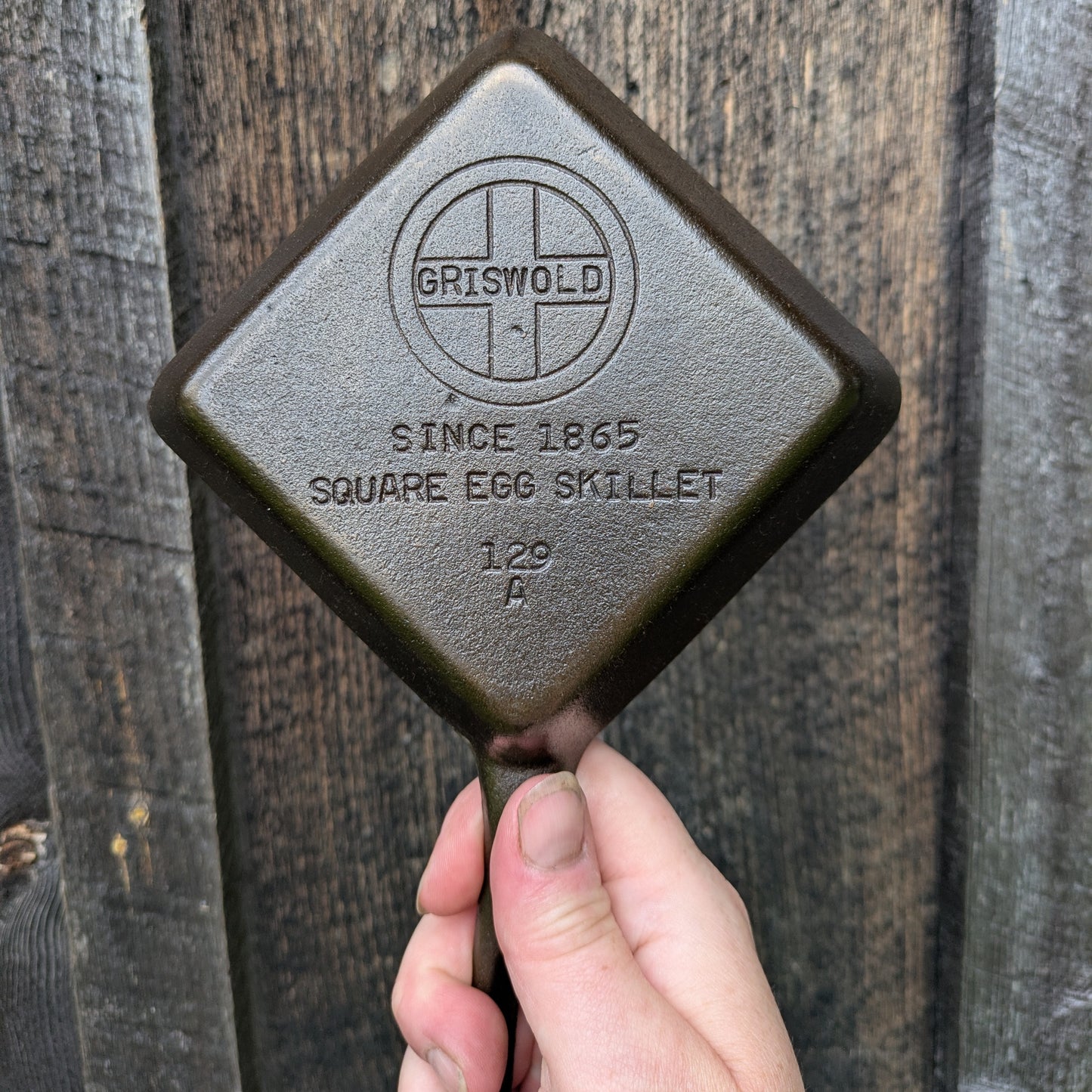 Vintage Griswold Cast Iron Square Egg Skillet #129 Block Logo