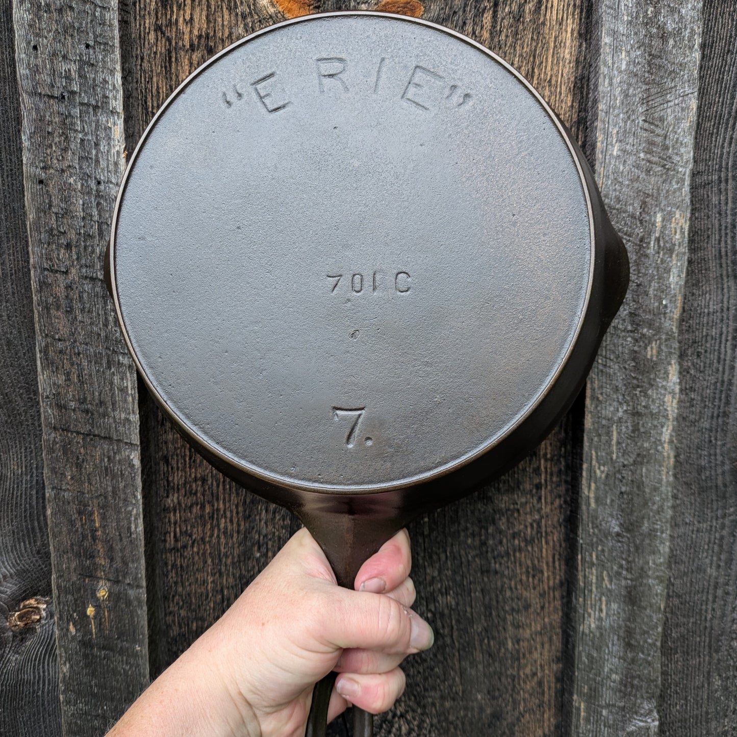 Antique Erie #7 3rd Series 701 C Cast Iron Skillet by Griswold, circa 1890