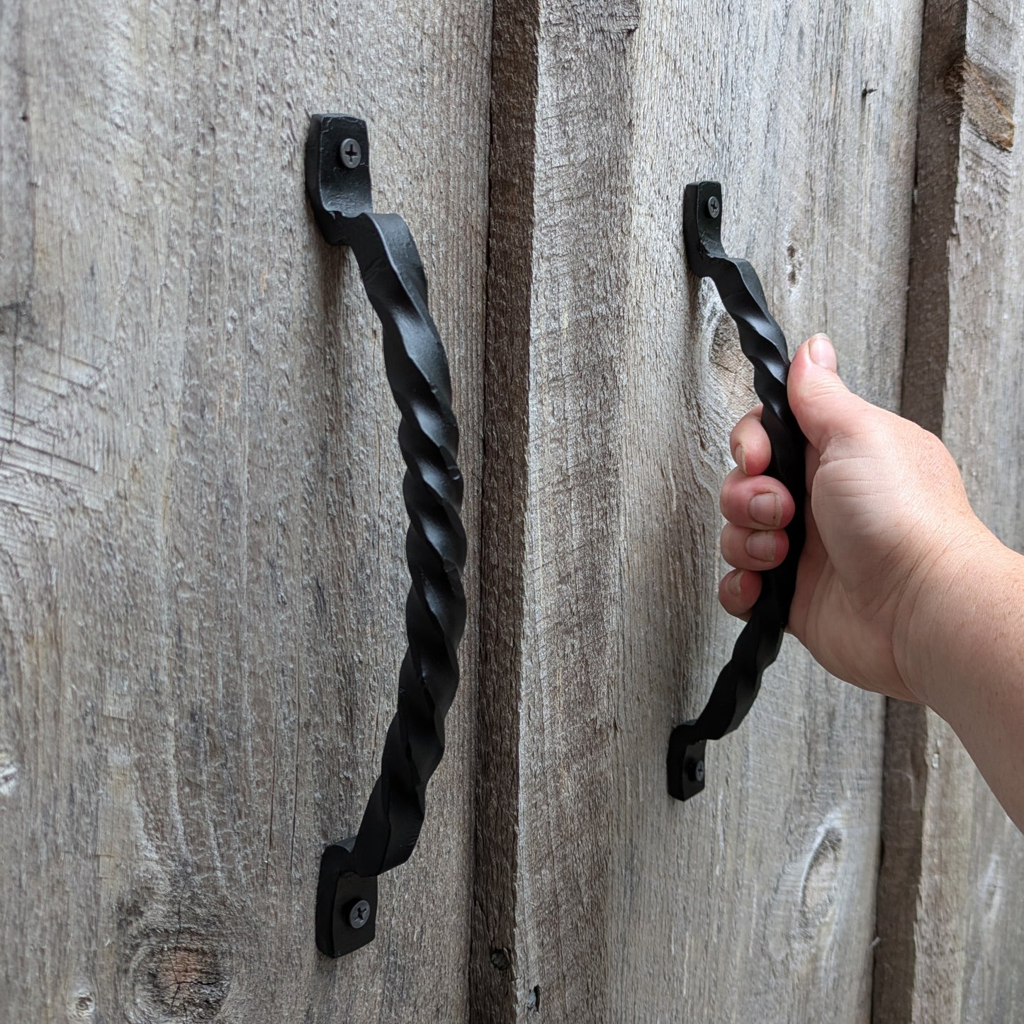 Curved Twisted Hand Forged Handles