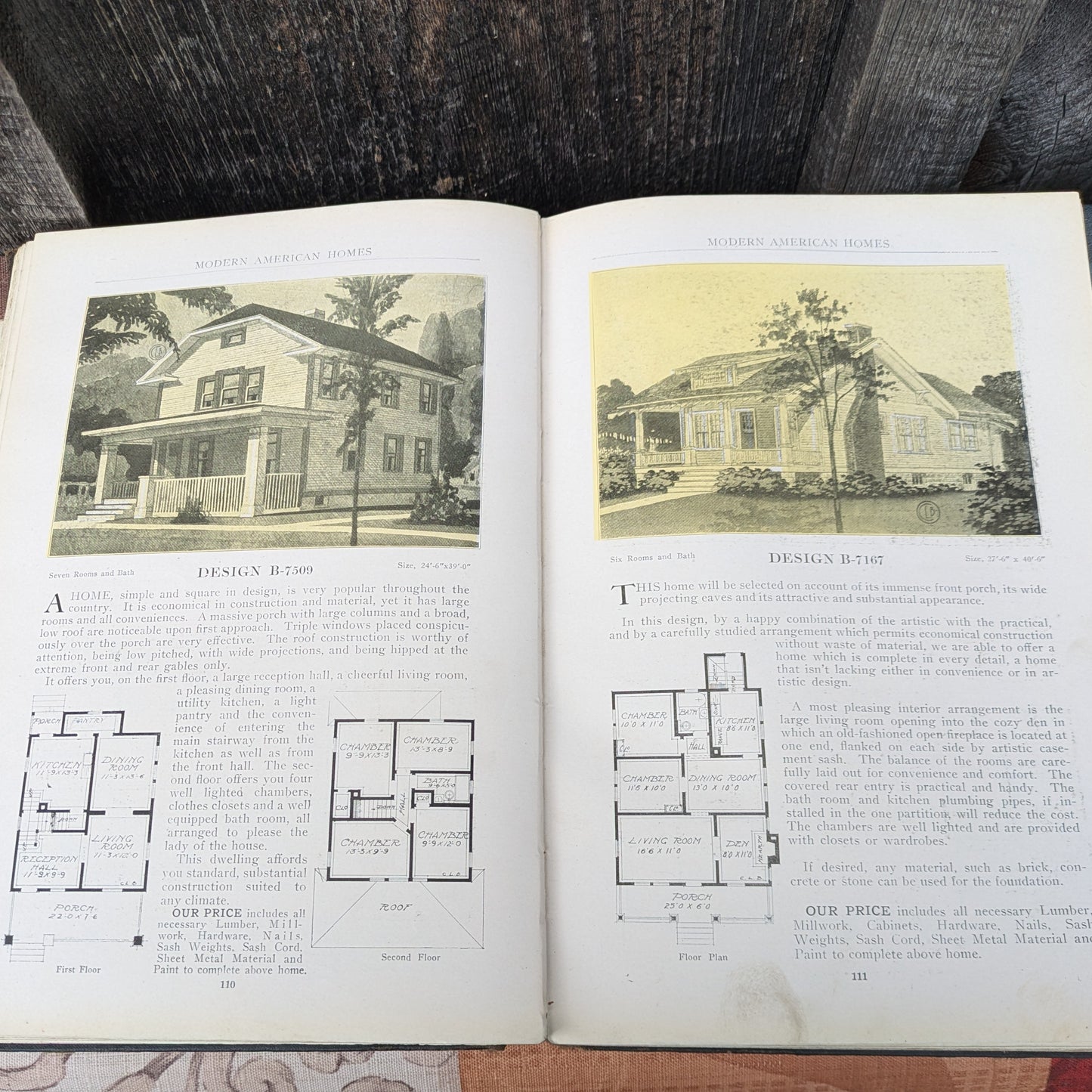 Modern American Homes, 1918 Home Building Catalog First Edition with Ephemera