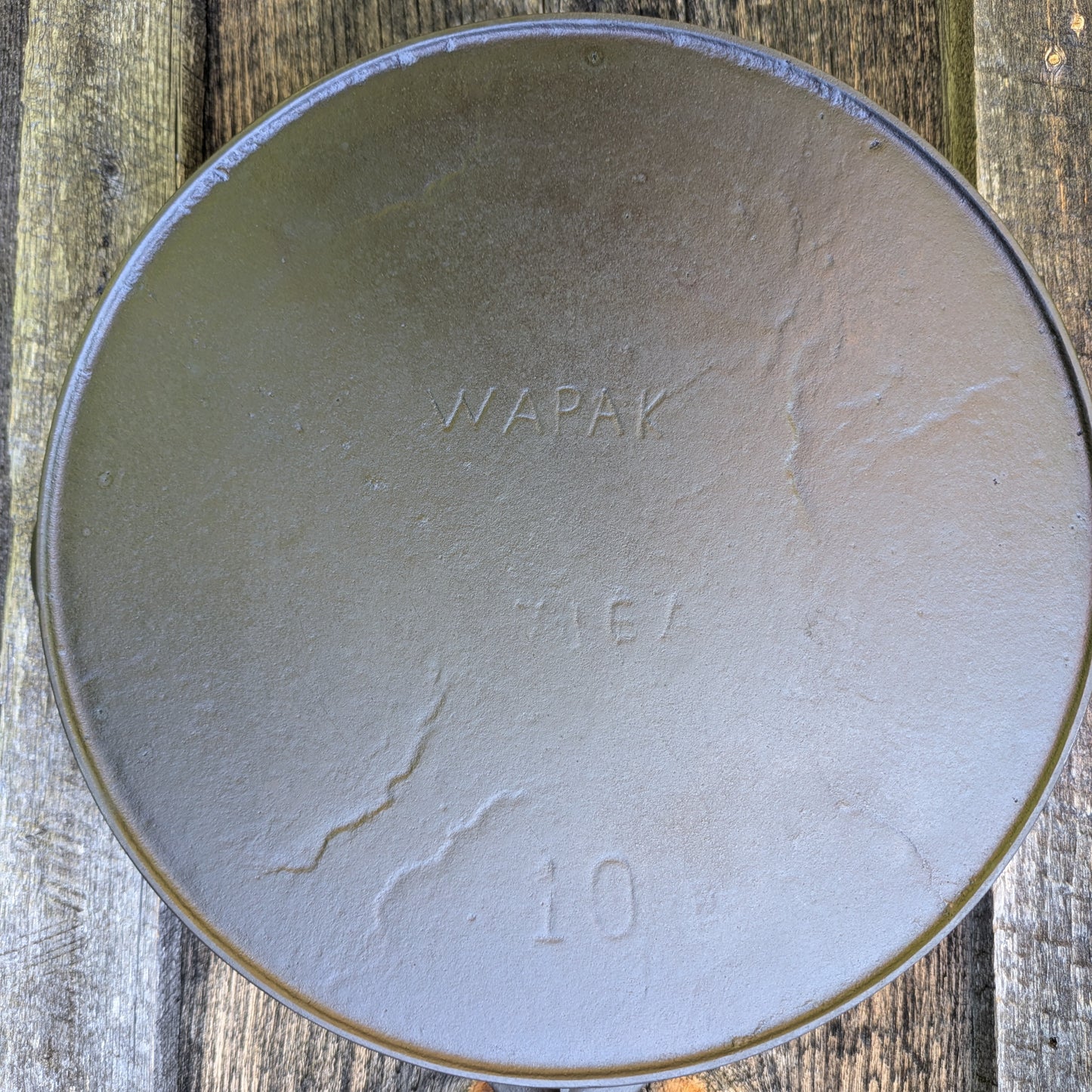 Antique Wapak #10 Early Logo Cast Iron Skillet with Heat Ring