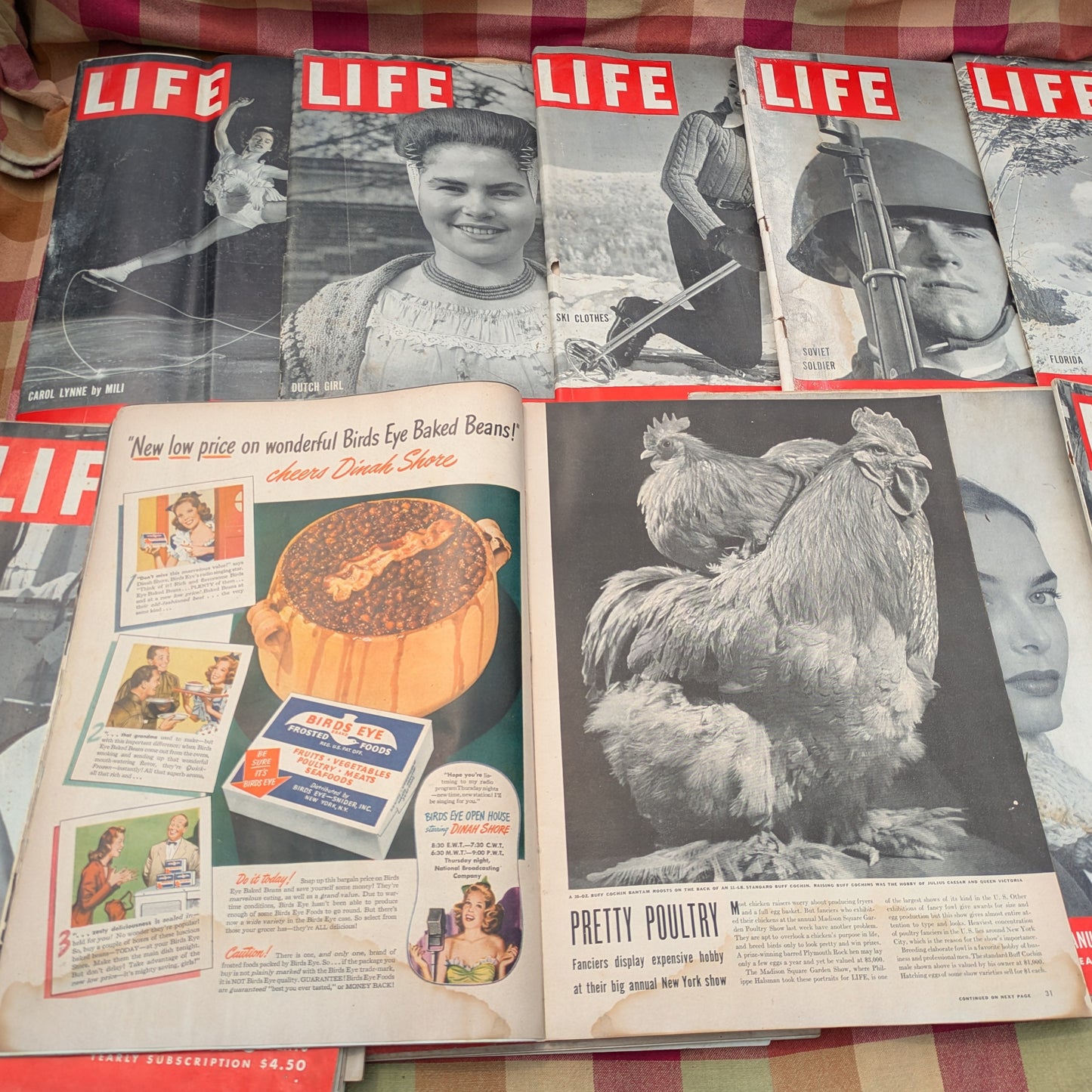 10 Vintage Life Magazines, January-March 1945