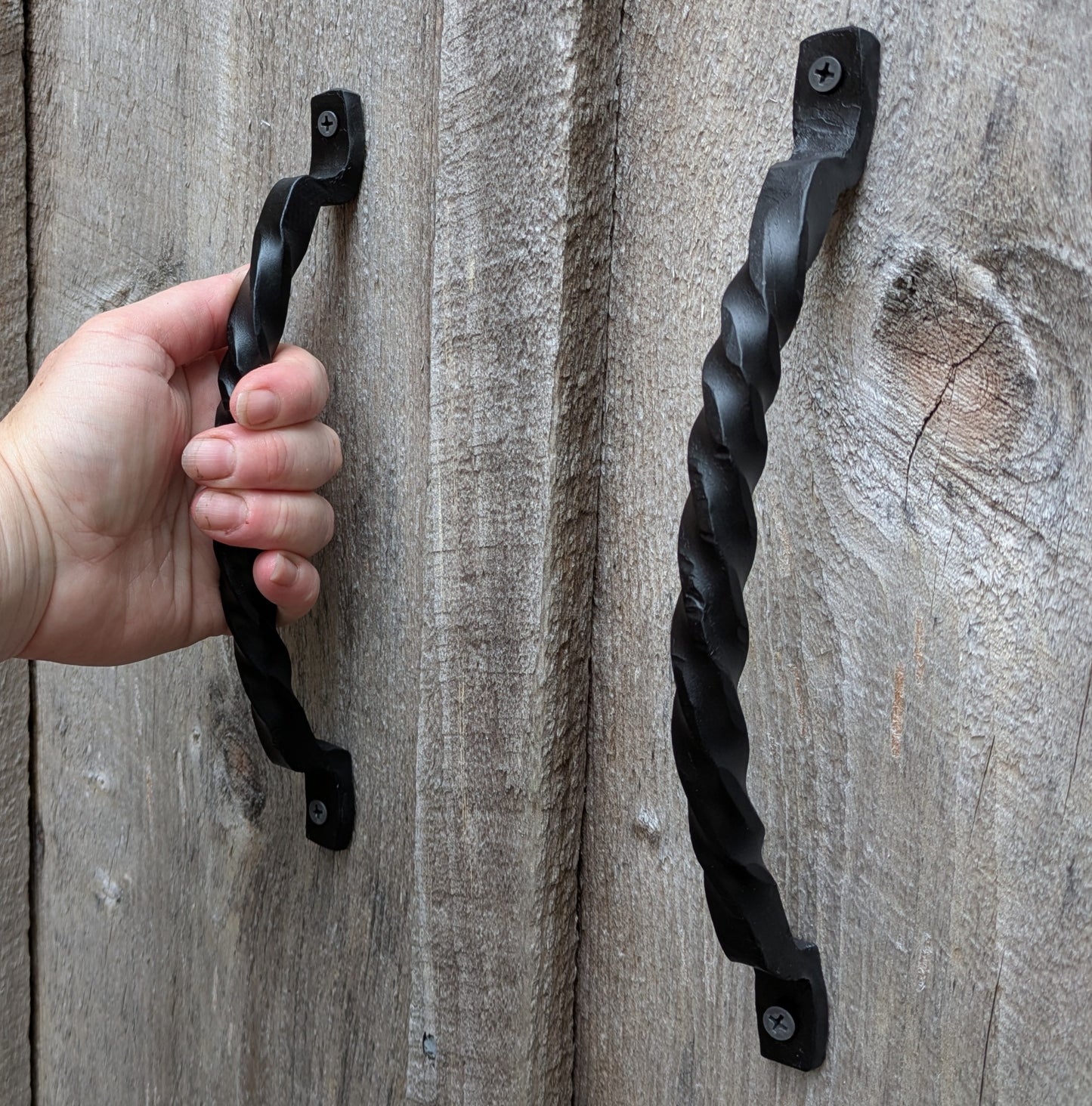 Curved Twisted Hand Forged Handles