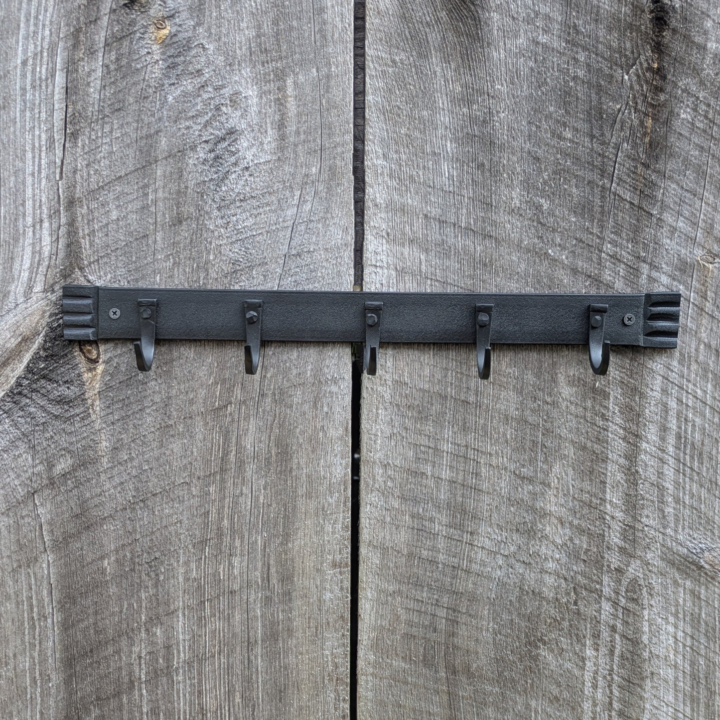 Hand Forged Five Hook Organizer, Kitchen Pot Rack, Closet Storage or Key Rack