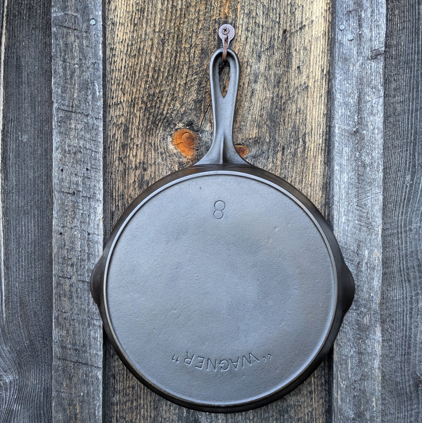 Antique "Wagner"Early Arc Logo #8 Cast Iron Skillet with Heat Ring