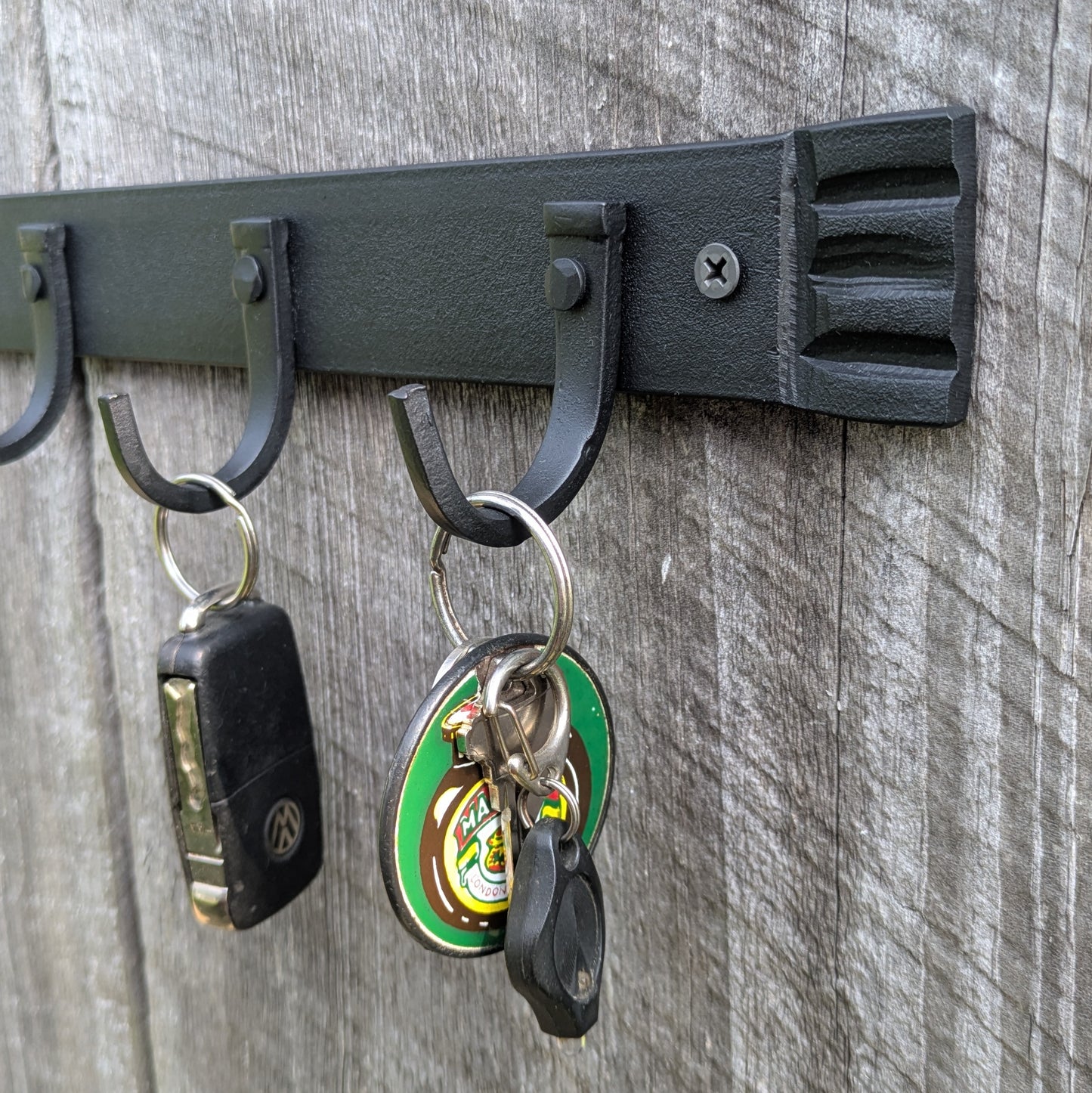 Hand Forged Five Hook Organizer, Kitchen Pot Rack, Closet Storage or Key Rack