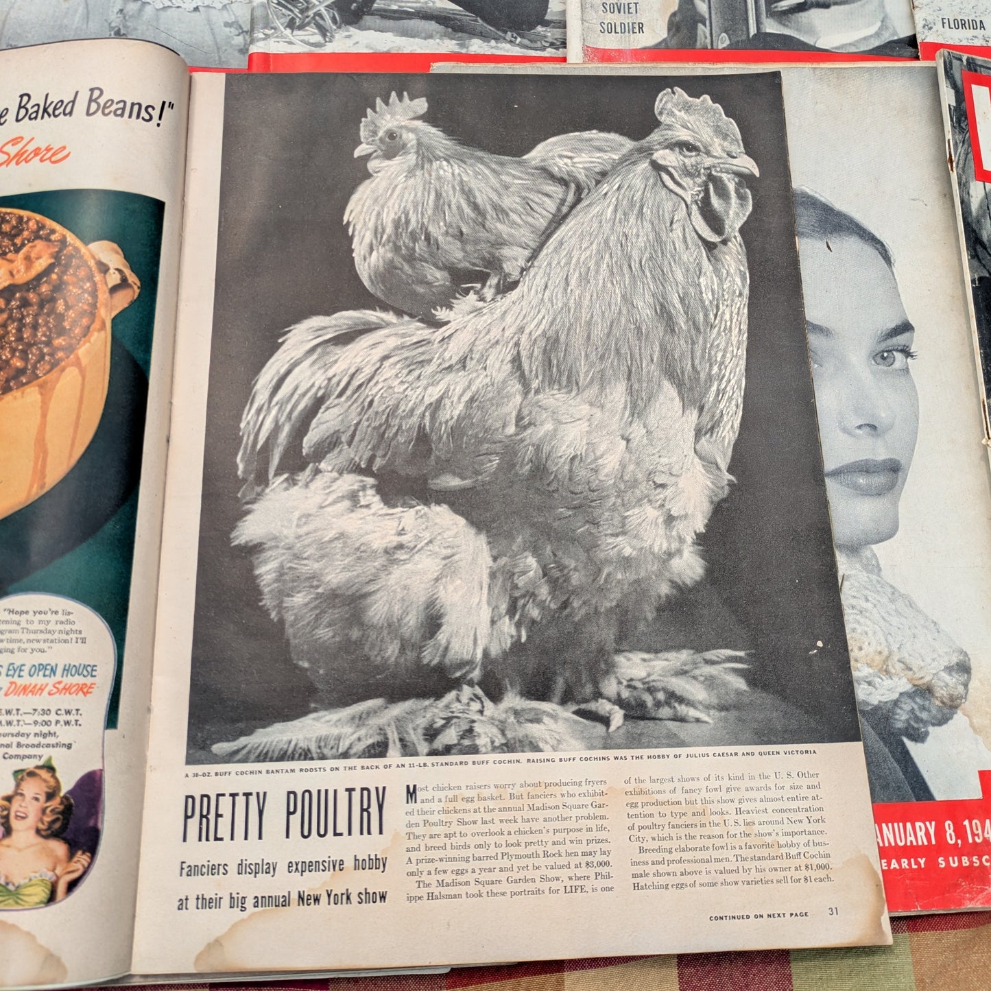 10 Vintage Life Magazines, January-March 1945