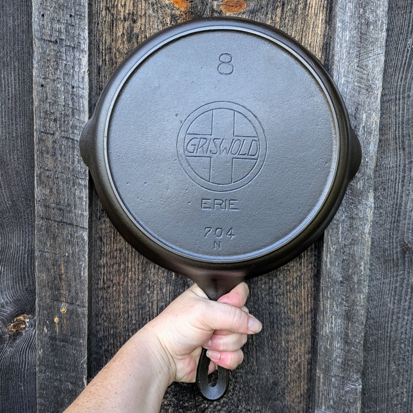 Antique Griswold #8 Slant Erie Cast Iron Skillet 704