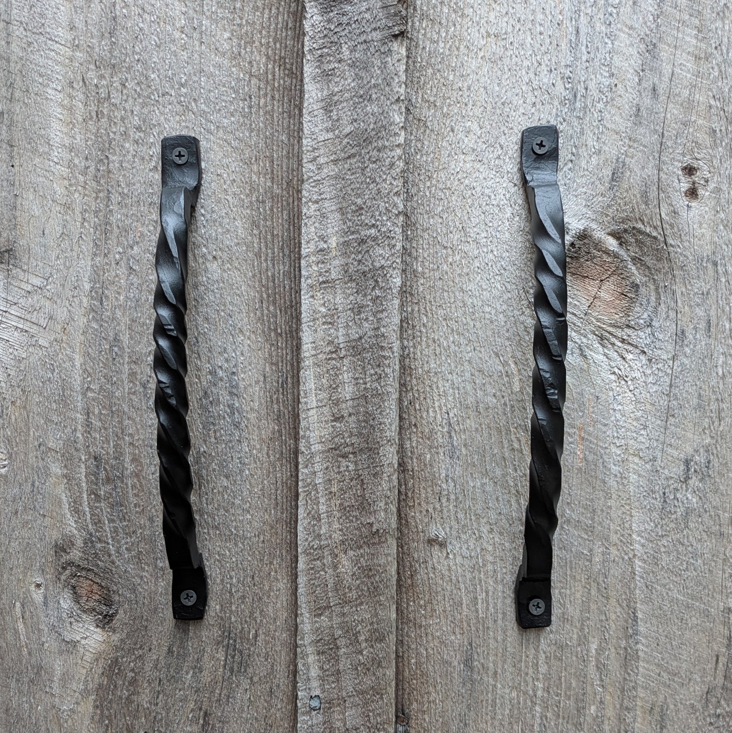 Curved Twisted Hand Forged Handles