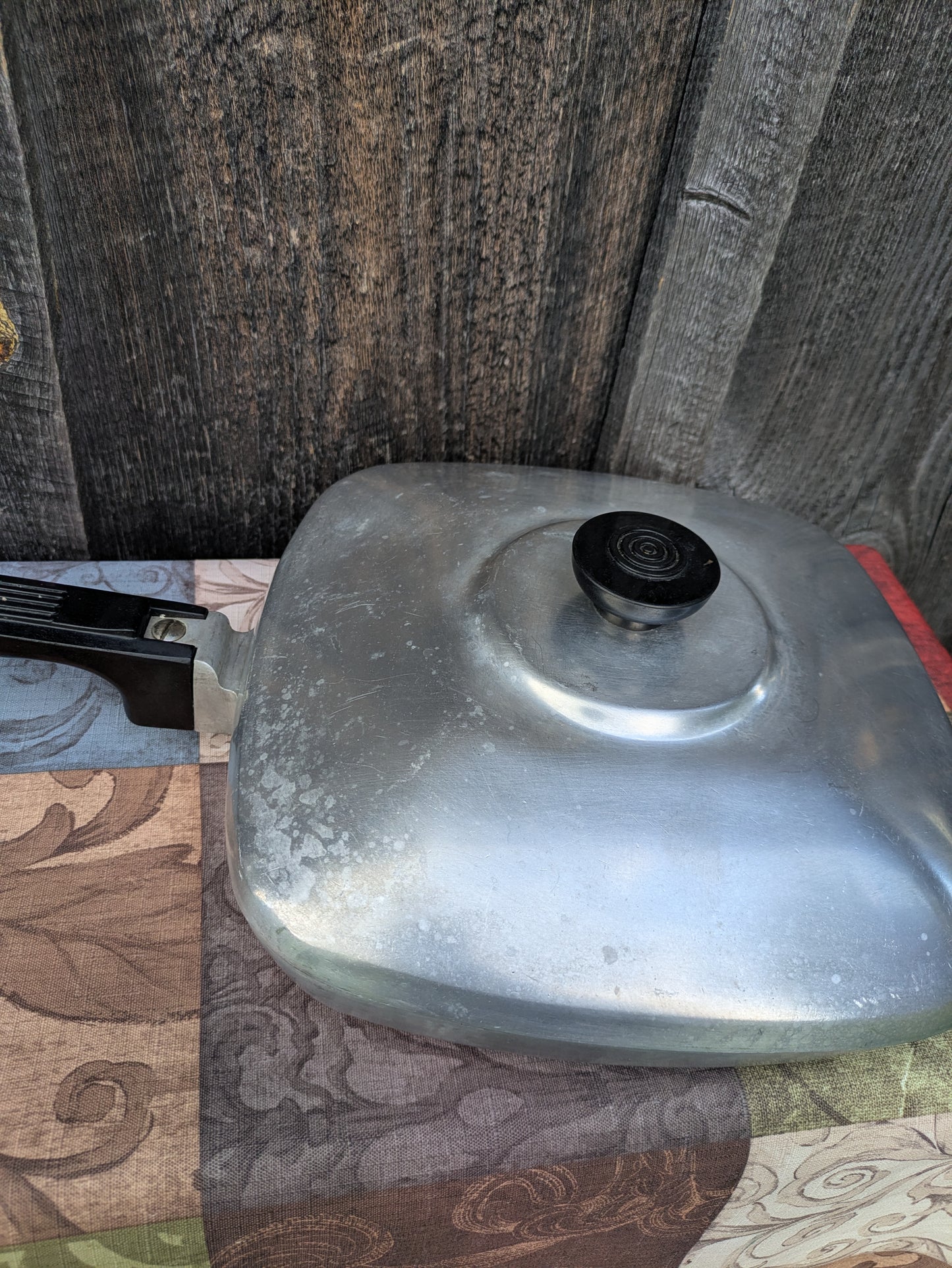 Vintage Magnalite Cast Aluminum Square Skillet with Lid #4510 by Wagner Ware