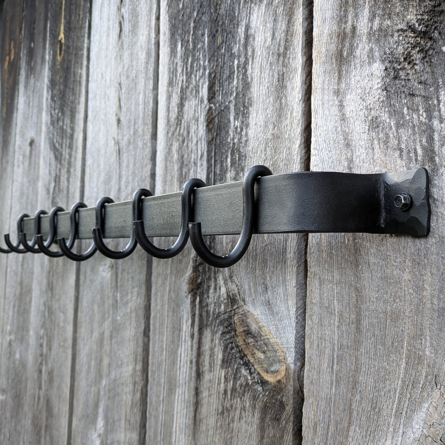 Hand Forged Smooth Finish Wall Mounted Pot Rack-36" Length