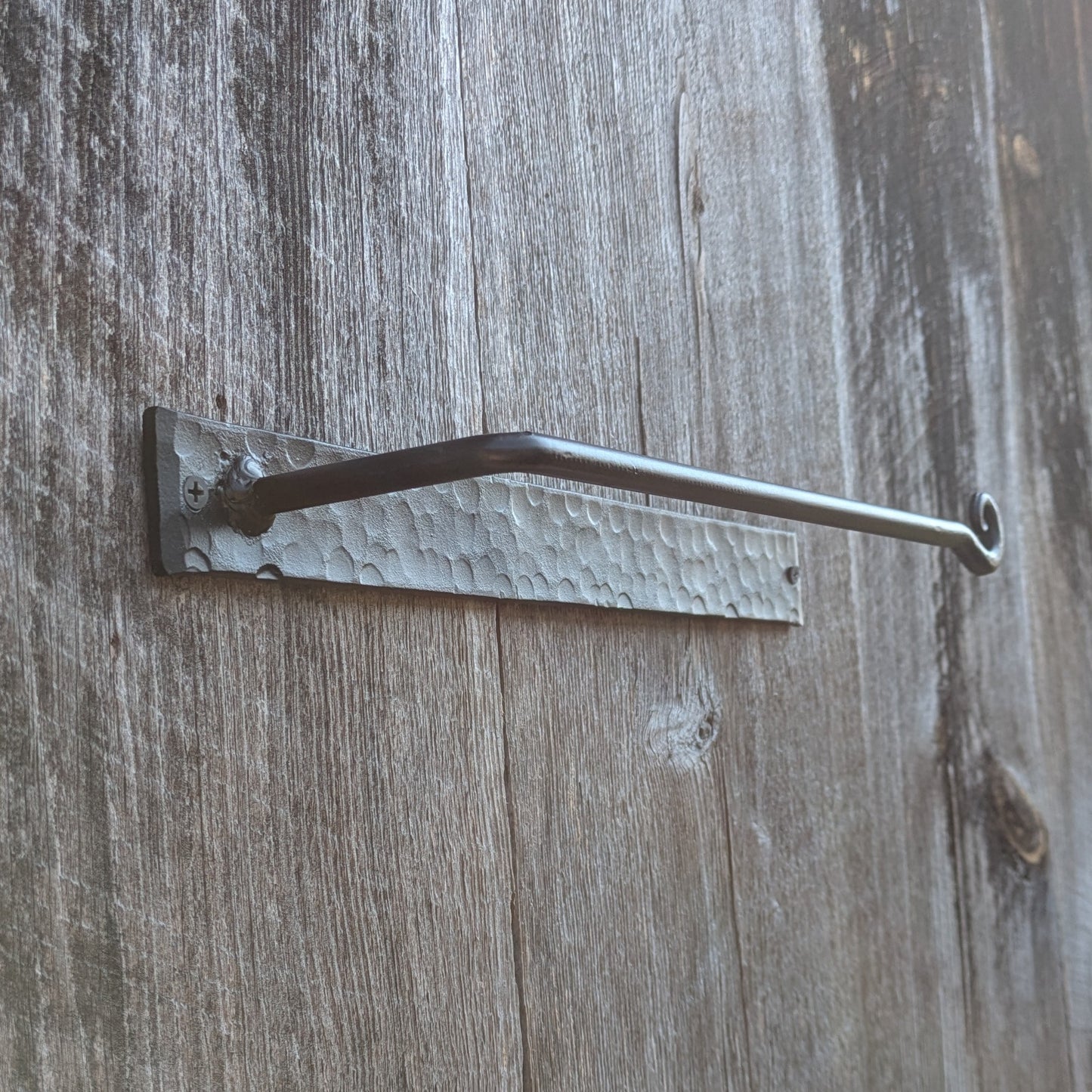Hand Forged Paper Towel Holder with Hammer Finish Backplate