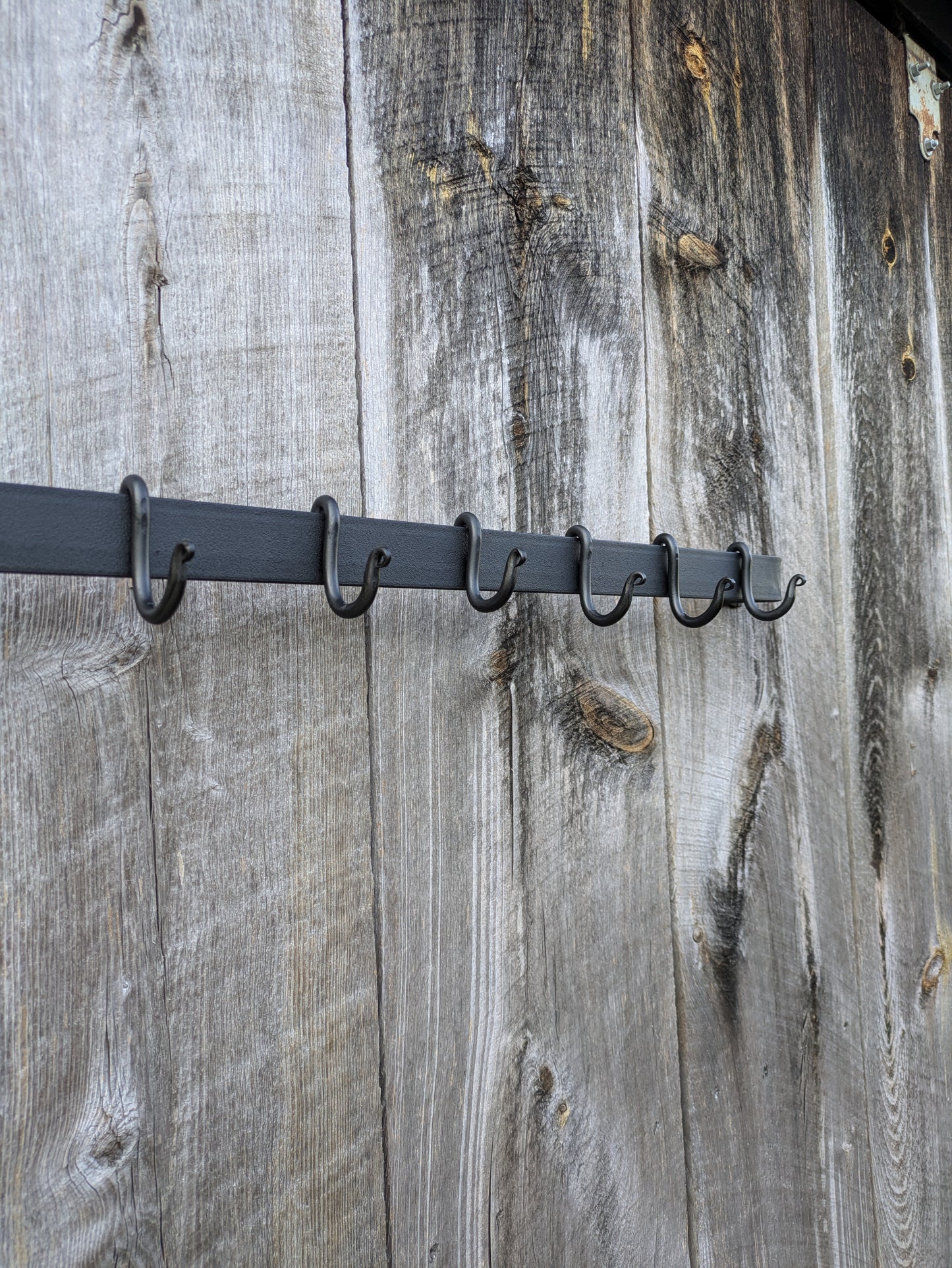 Hand Forged Smooth Finish Wall Mounted Pot Rack-36" Length