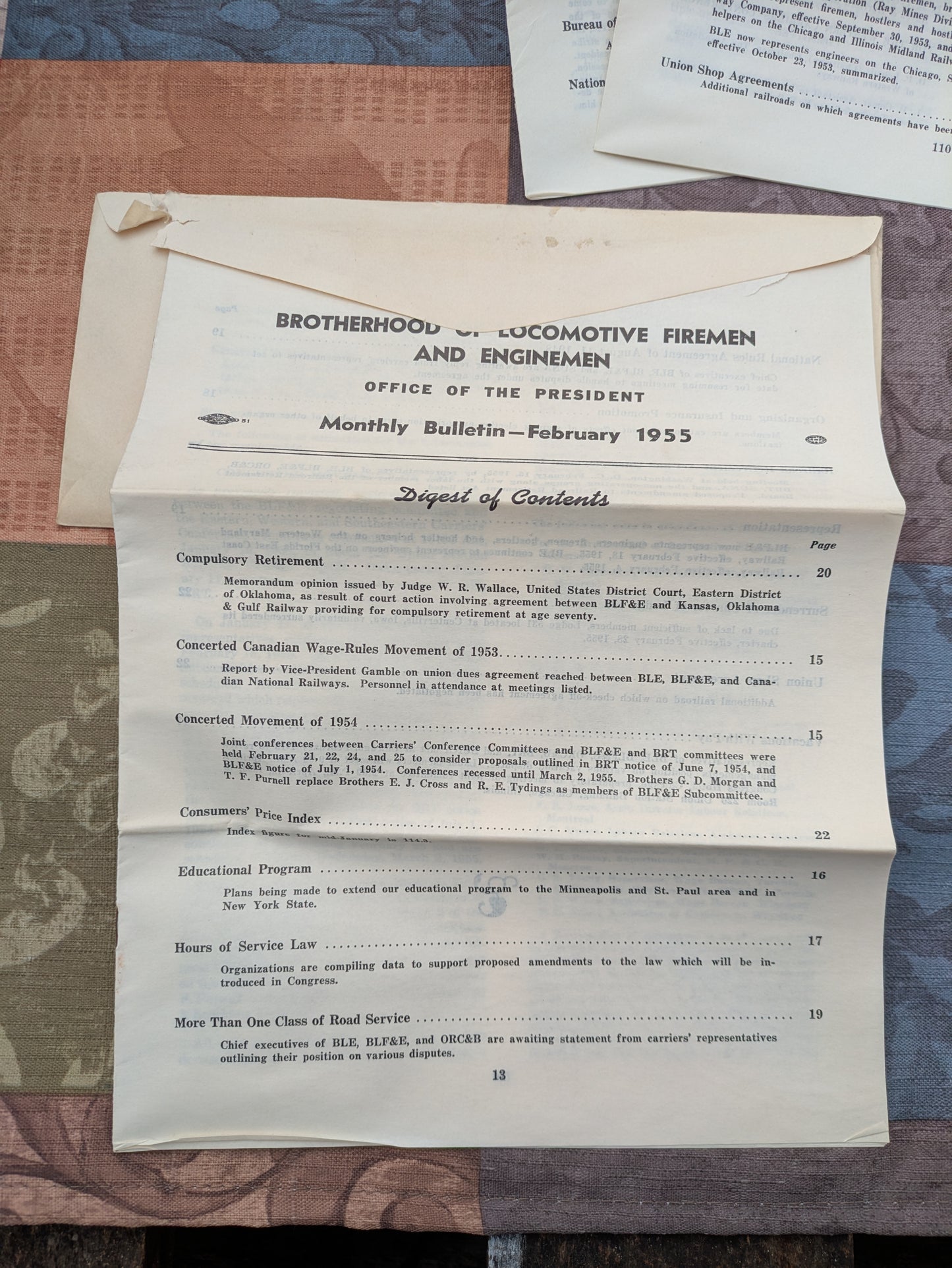 1950's Brotherhood of Locomotive Firemen and Enginemen Union Ephemera