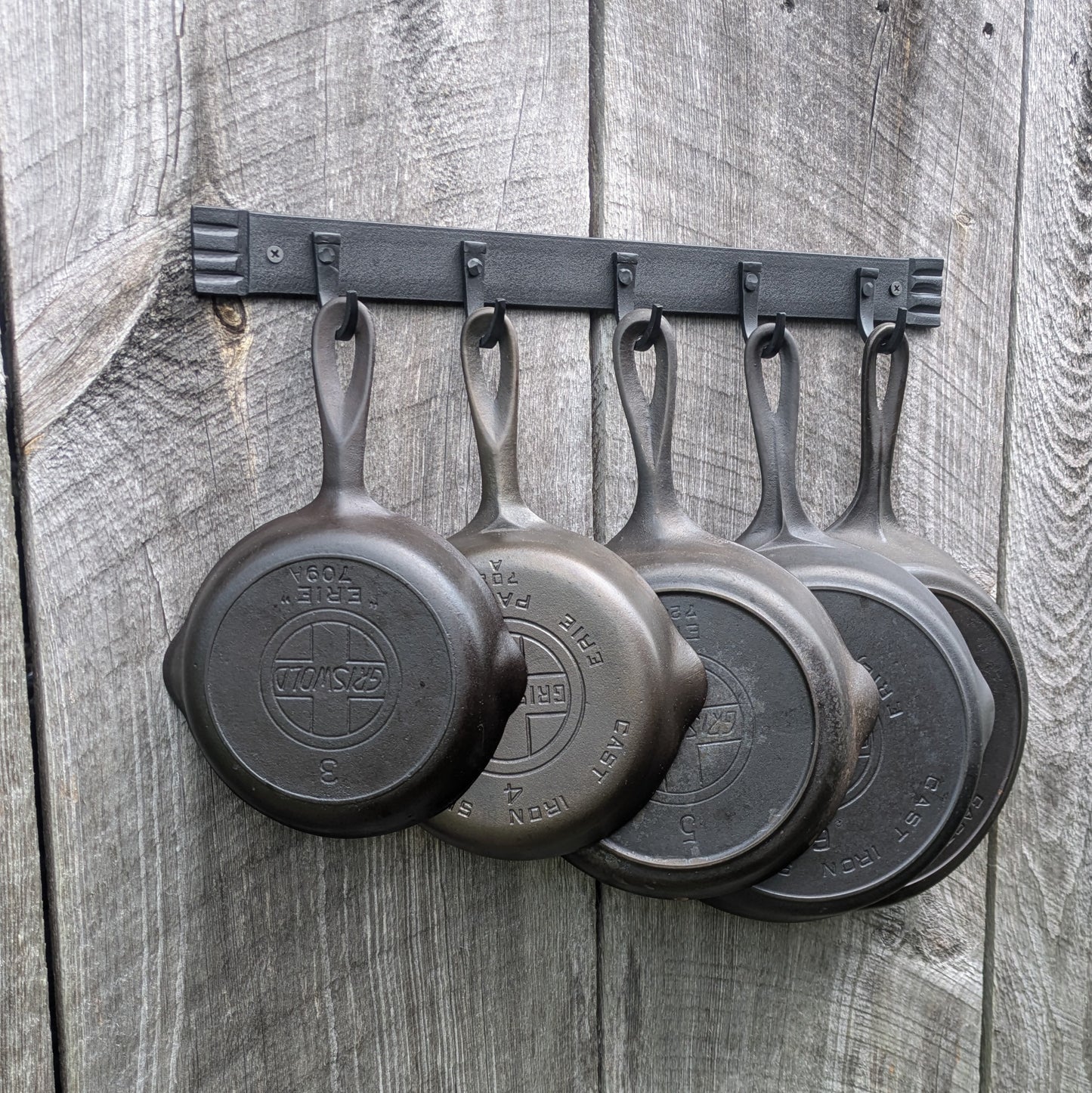 Hand Forged Five Hook Organizer, Kitchen Pot Rack, Closet Storage or Key Rack