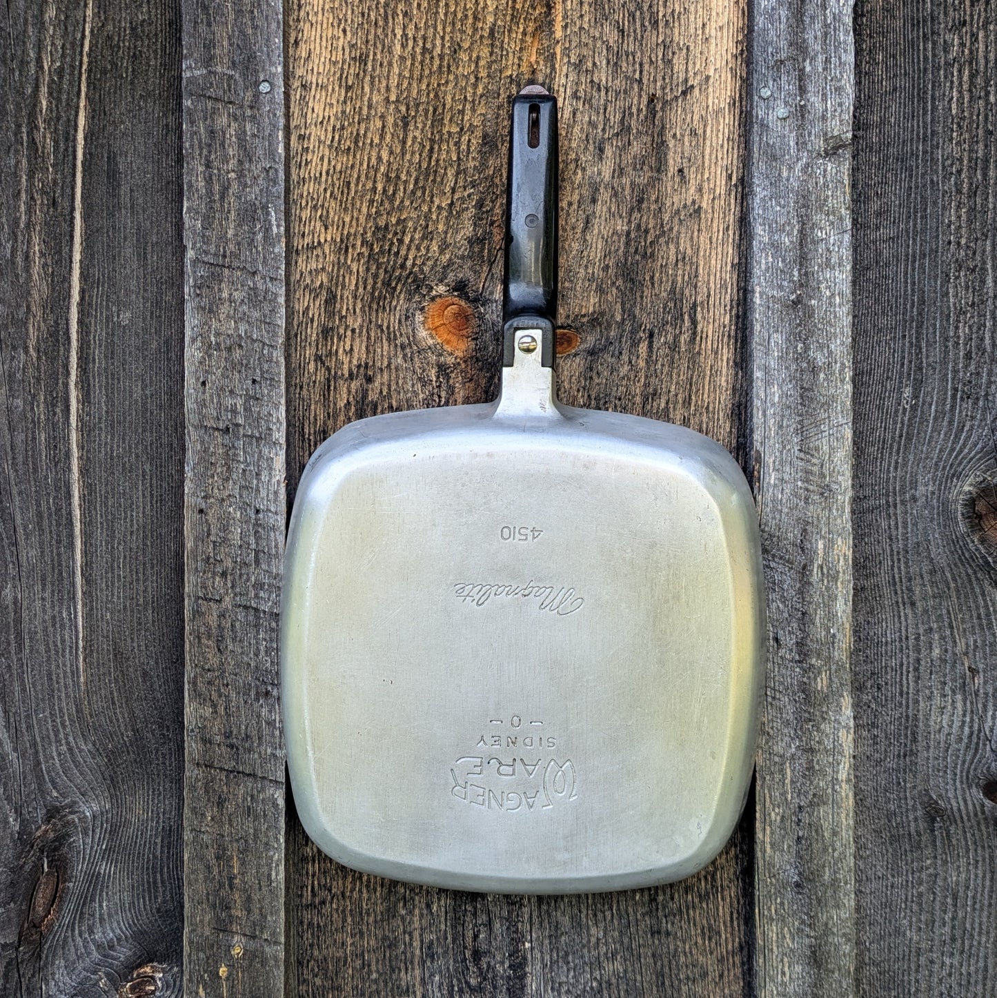 Vintage Magnalite Cast Aluminum Square Skillet with Lid #4510 by Wagner Ware
