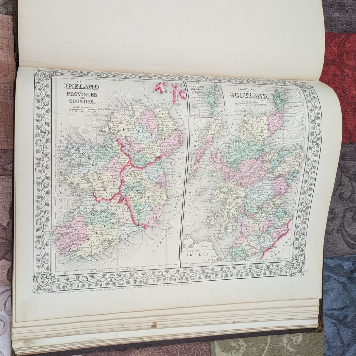 Mitchell's 1868 New General Atlas. Antique Maps and Statistics