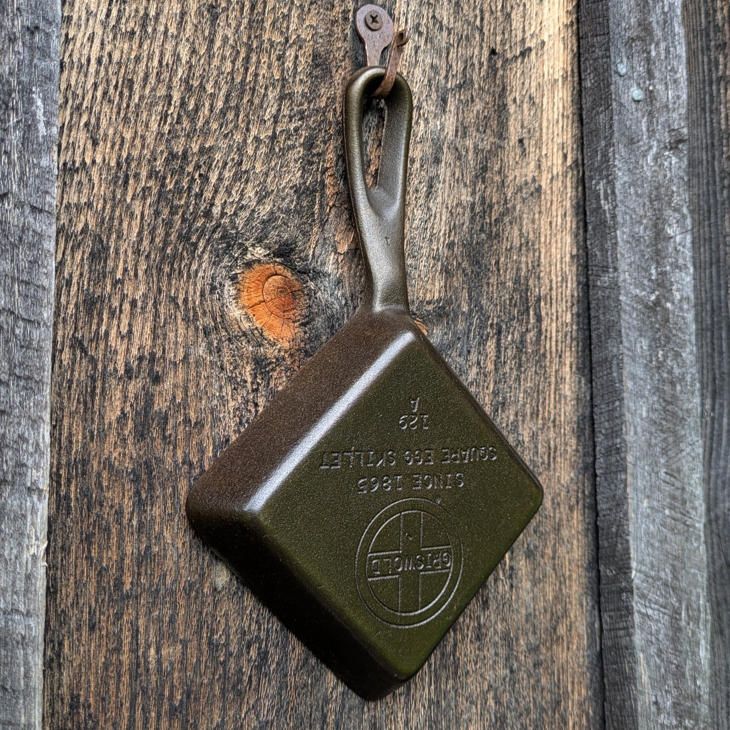 Vintage Griswold Cast Iron Square Egg Skillet #129 Block Logo