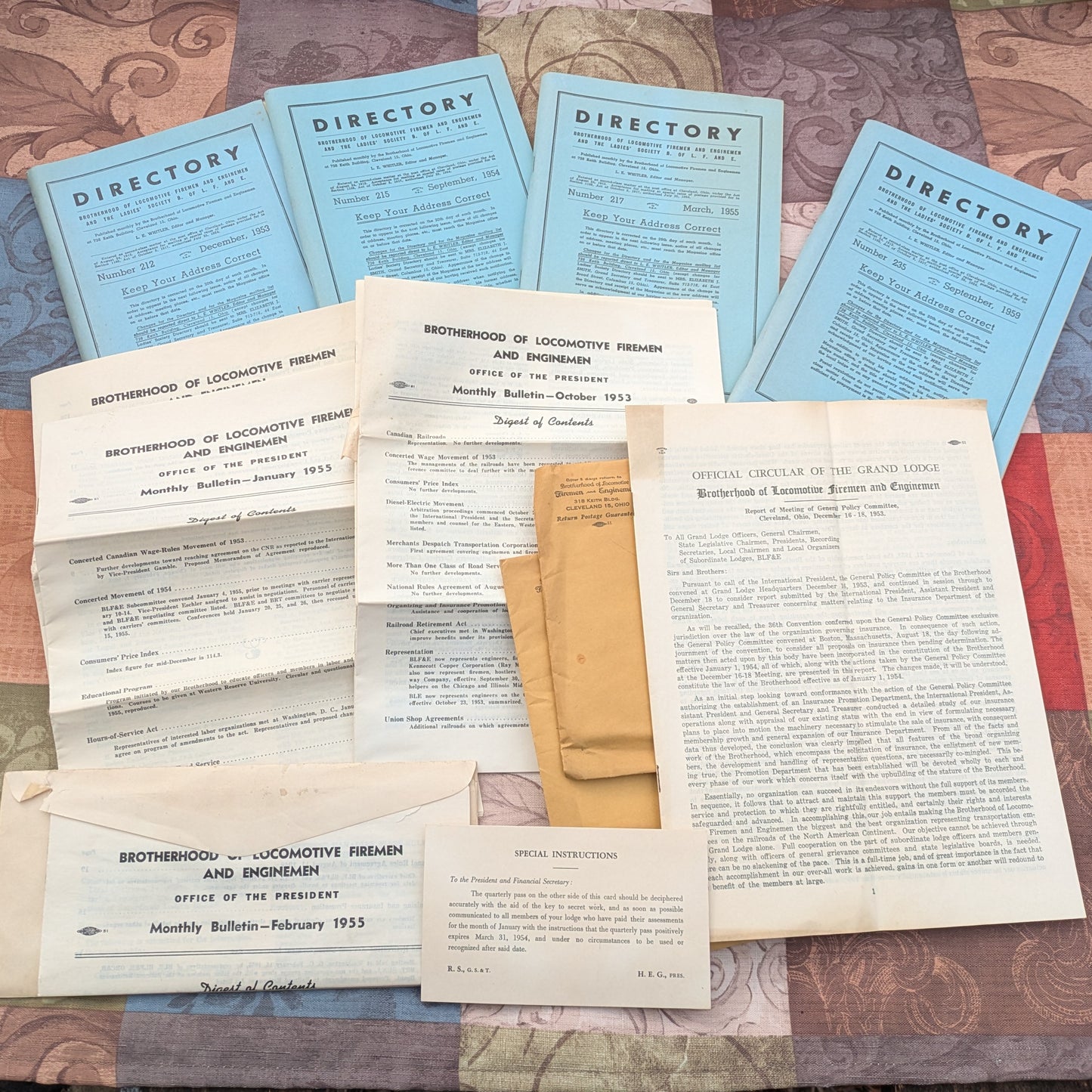 1950's Brotherhood of Locomotive Firemen and Enginemen Union Ephemera
