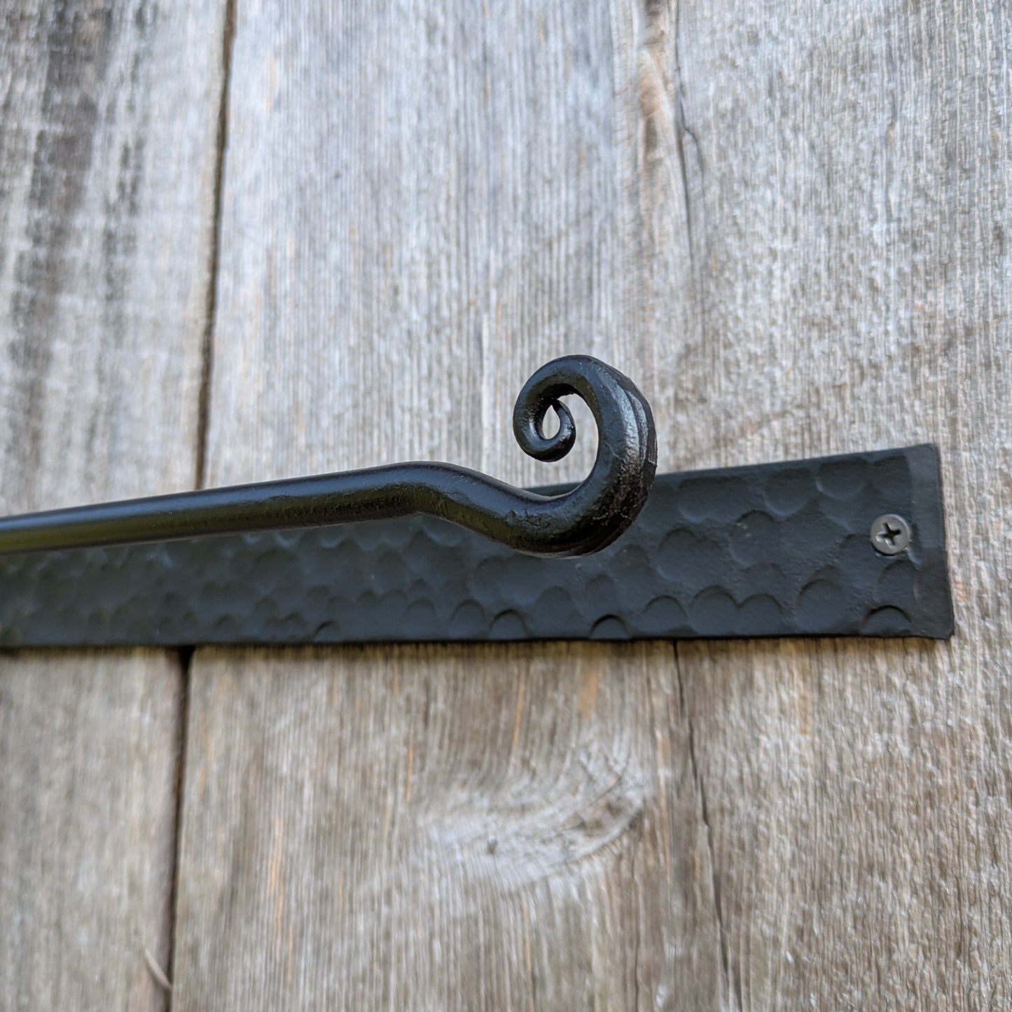 Hand Forged Paper Towel Holder with Hammer Finish Backplate