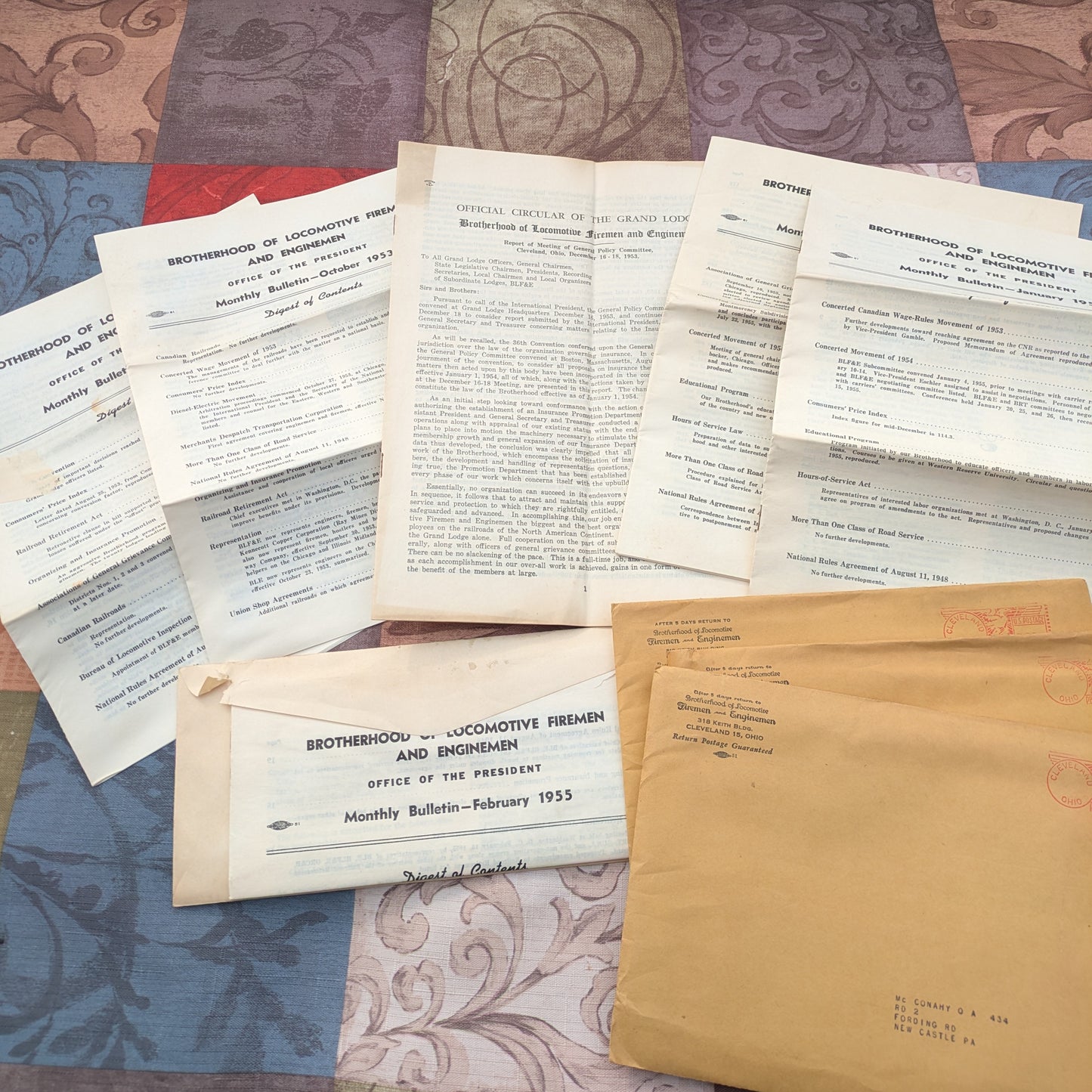 1950's Brotherhood of Locomotive Firemen and Enginemen Union Ephemera