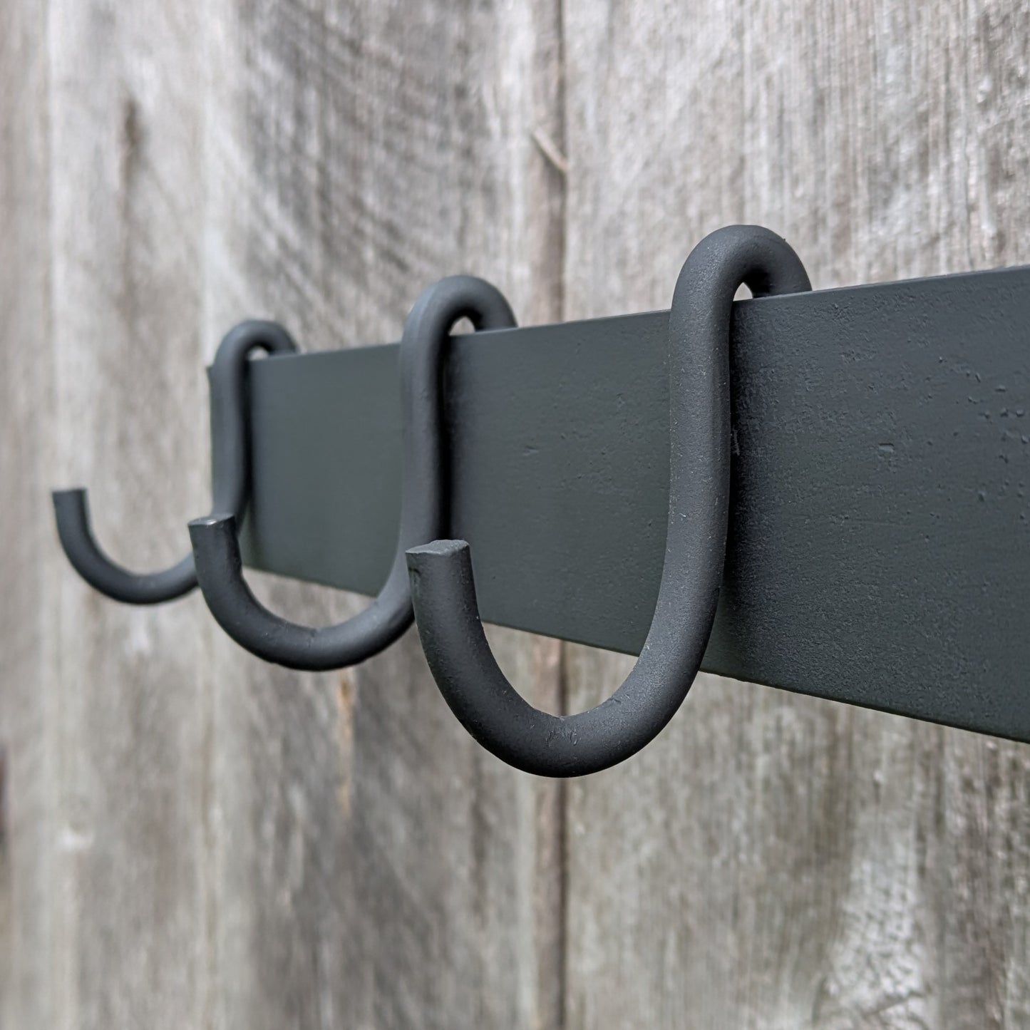 Hand Forged Large Smooth Finish Wall Mounted Pot Rack 48"