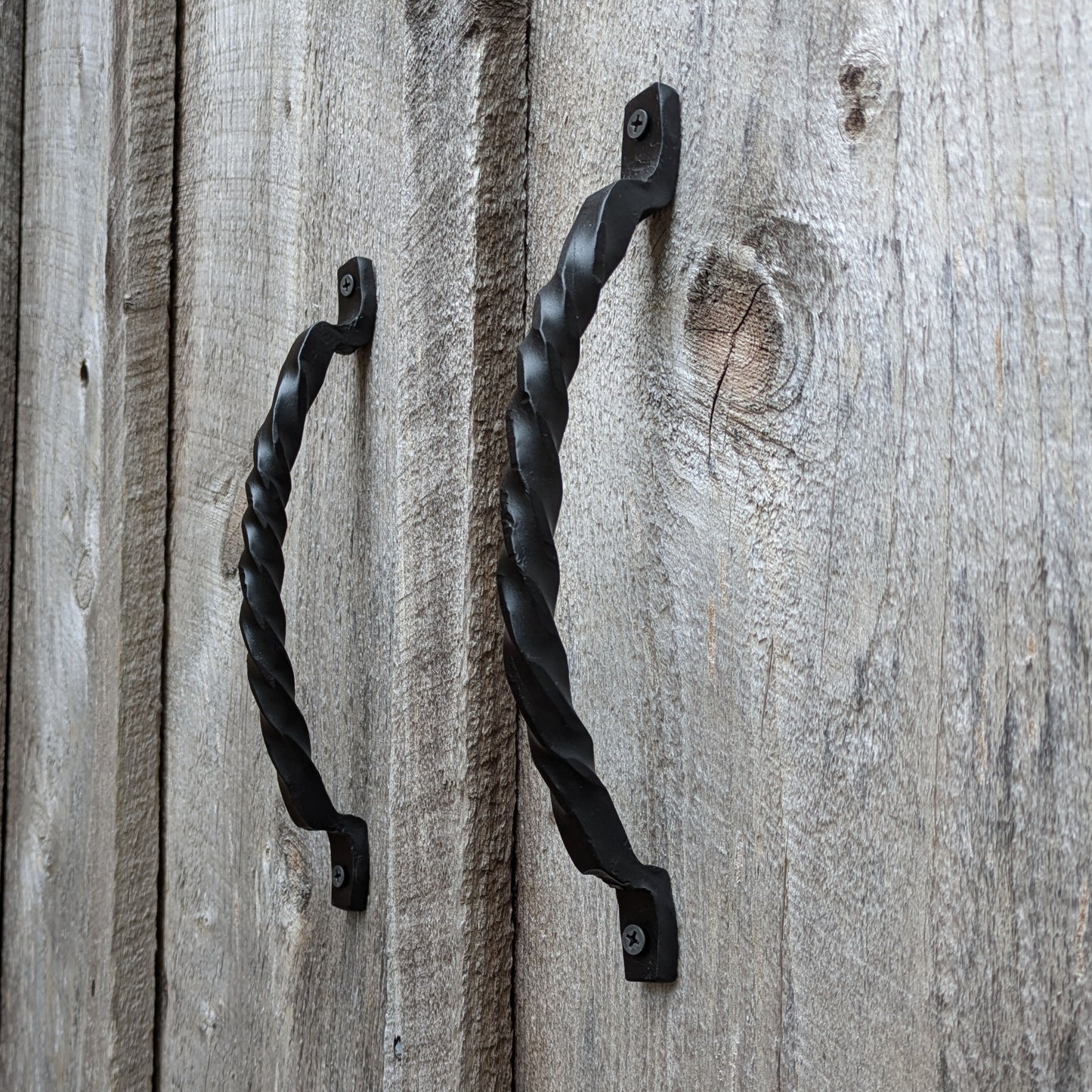 Curved Twisted Hand Forged Handles