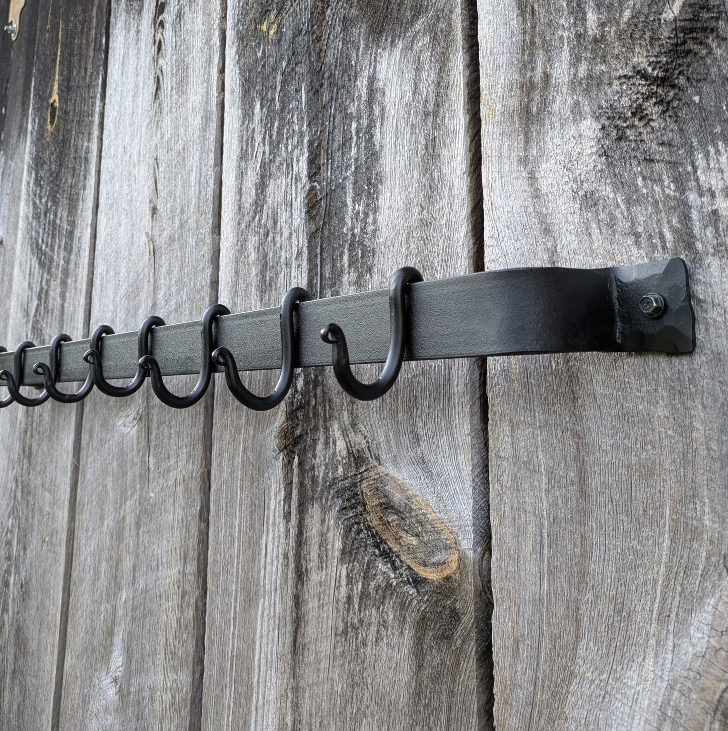 Hand Forged Smooth Finish Wall Mounted Pot Rack-36" Length