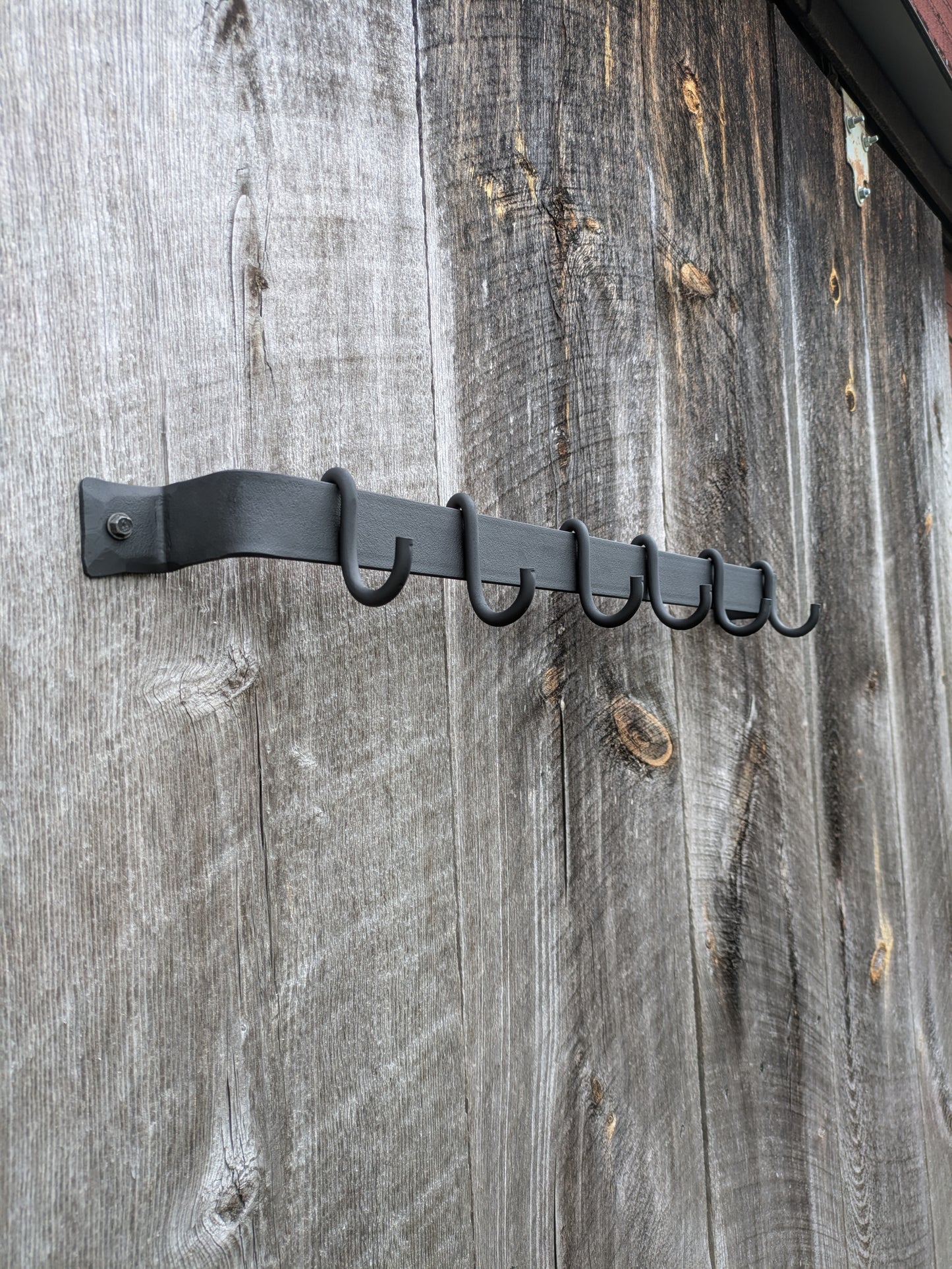 Hand Forged 26" Smooth Finish Pot Rack with Movable Hooks